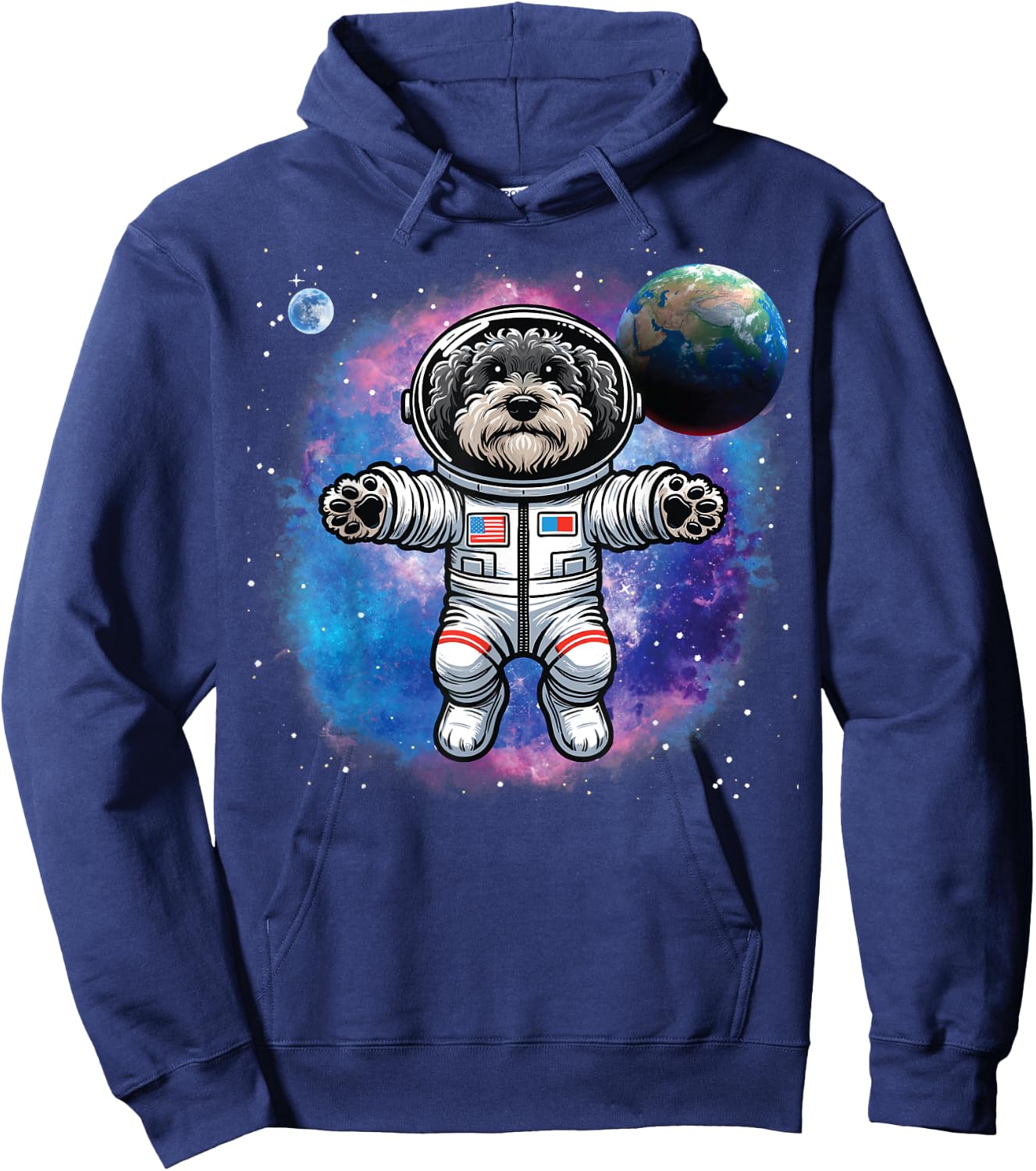 Schnoodle In Space, Astronaut Schnoodle Hoodie - Hoodie | Navy
