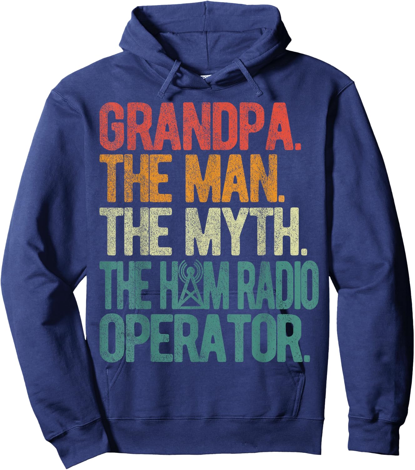 Ham Radio Operator Grandpa Amateur Radio Retro Hoodie - Hoodie | Navy