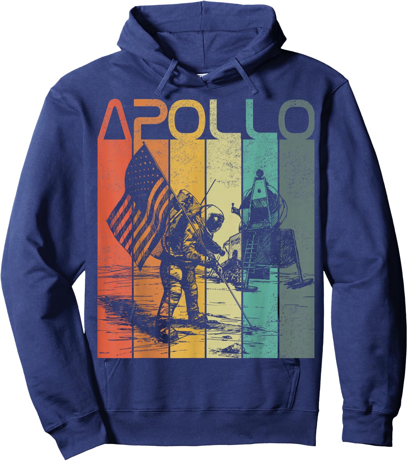 NASA Apollo 50th Retro Vintage Space Hoodie - Hoodie | Navy