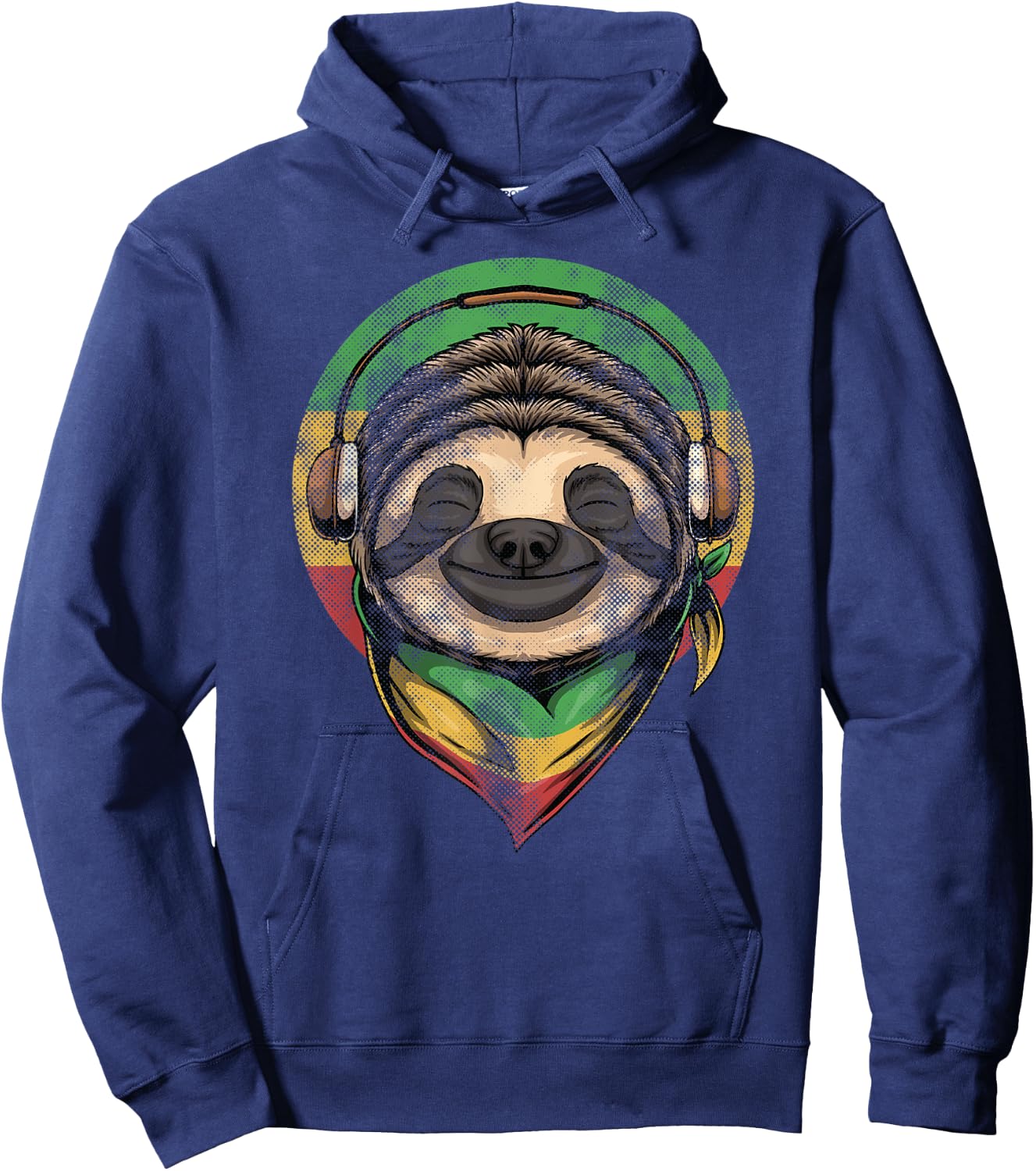 Rasta Sloth Good Positive Funny Vibes Reggae Hoodie - Hoodie | Navy