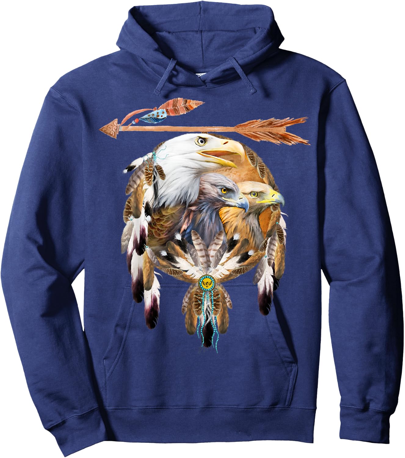 Native American Indian Tribal Art Hoodie - Hoodie | Navy