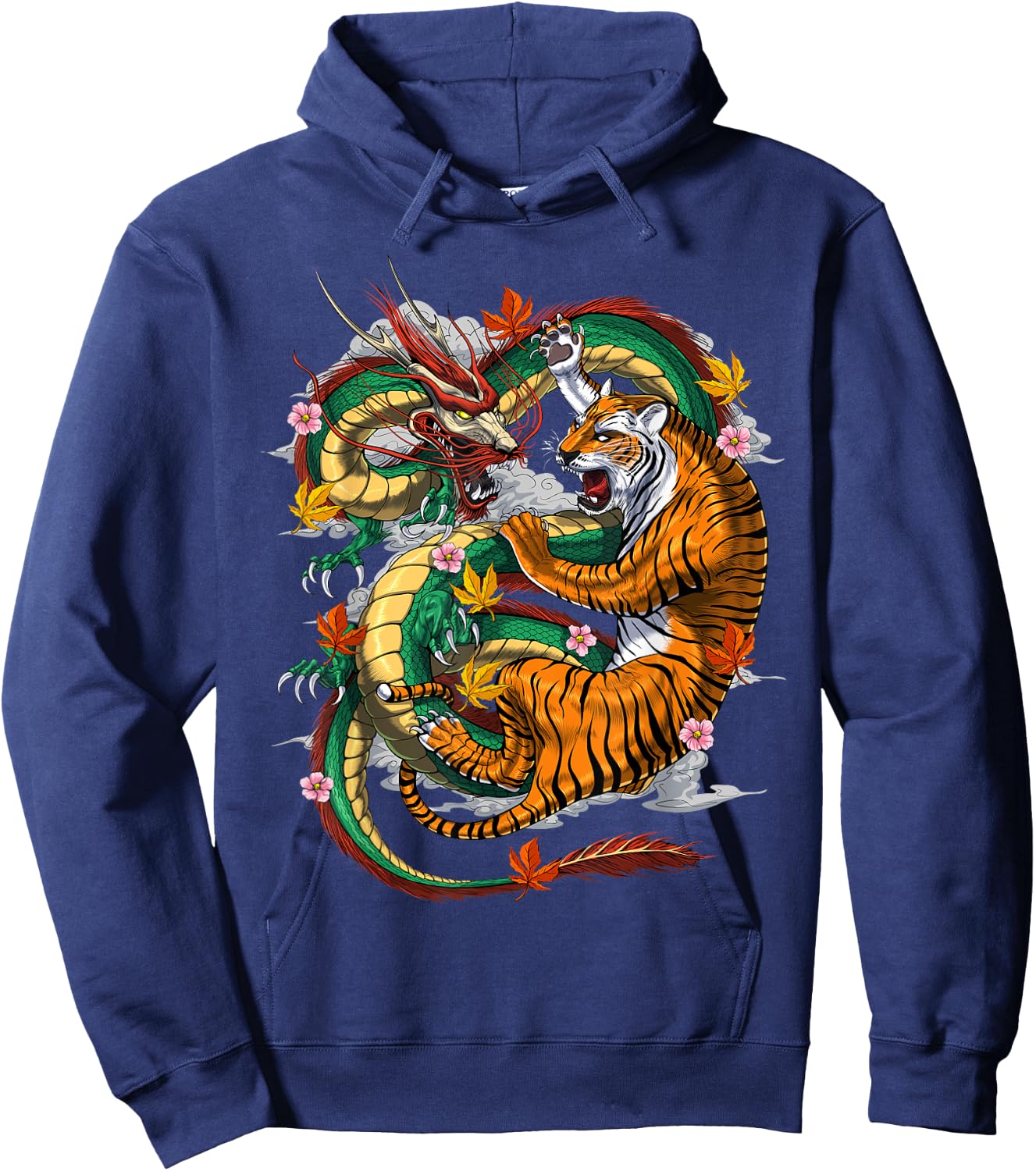 Japanese Dragon Japanese Tiger Folklore Hoodie - Hoodie | Navy
