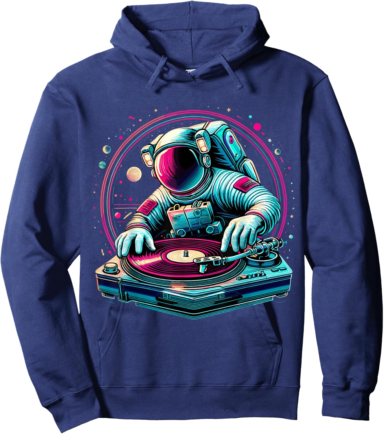 Astronaut Space DJ Planets DJing in Space Hoodie - Hoodie | Navy
