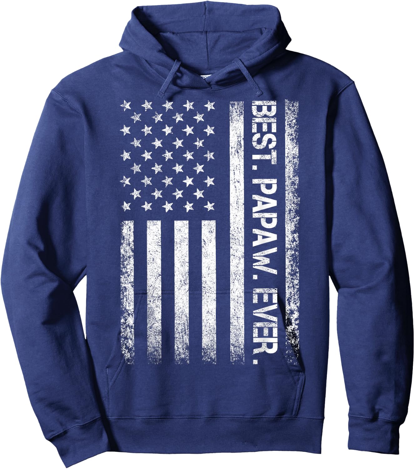 Best Papaw Ever Vintage American Flag T Shirt Hoodie - Hoodie | Navy