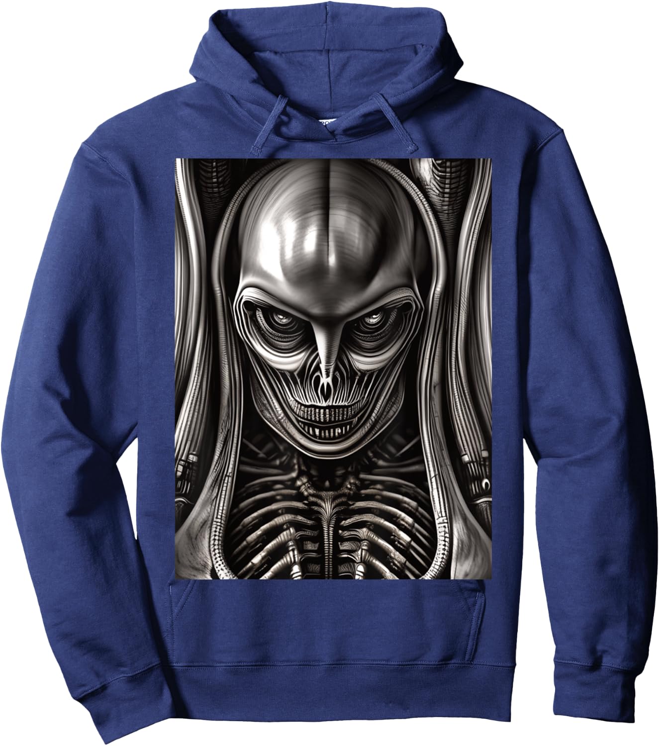 Giger Inspired Female Ancient Alien Astronaut Hoodie - Hoodie | Navy