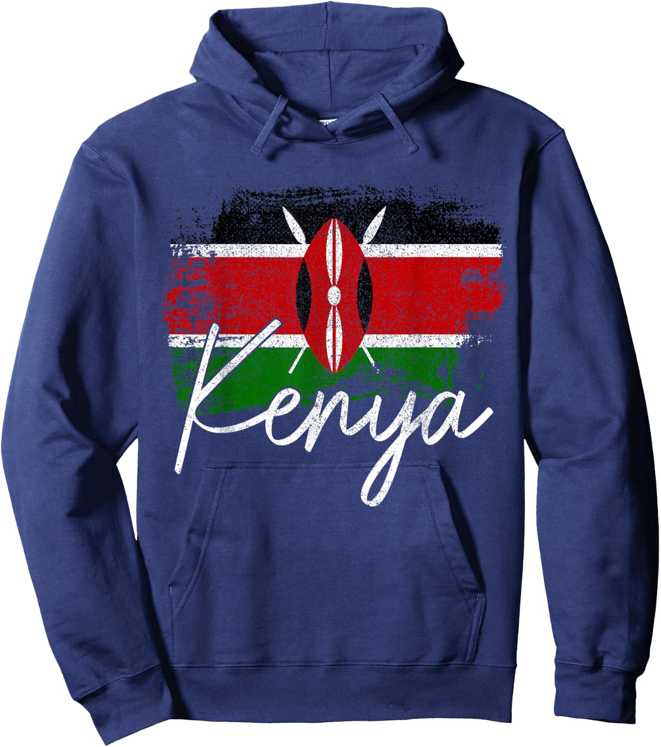 Kenya Vintage Flag Kenya Pride Roots Africa Hoodie - Hoodie | Navy