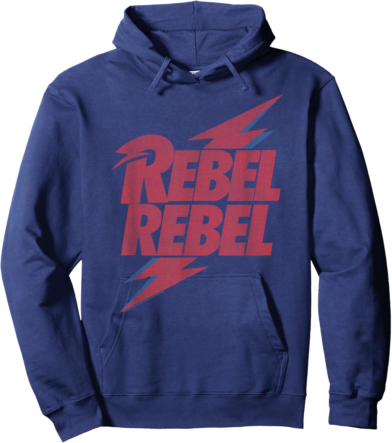 David Bowie - Rebel Rebel Lightning Lyric Hoodie - Hoodie | Navy