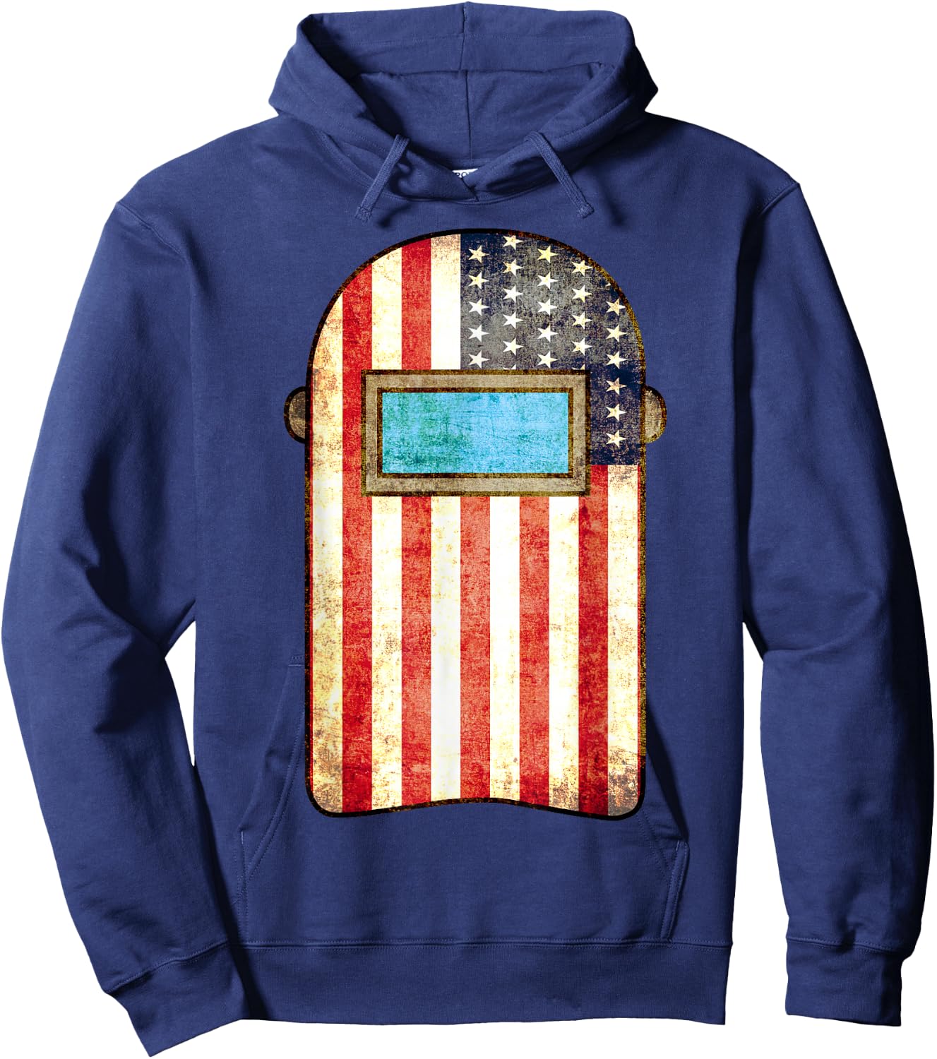 American Welder | US Flag Welding Hood Gift Hoodie - Hoodie | Navy