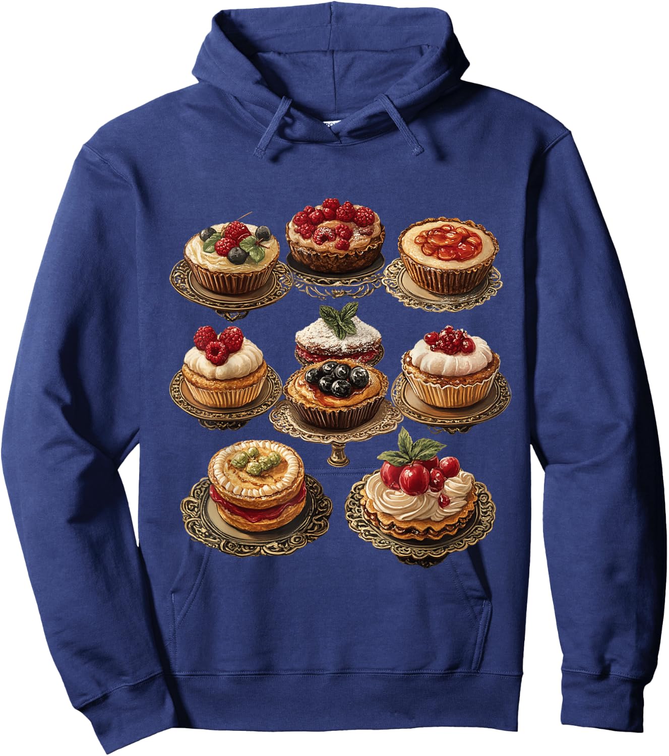 Illustrated Pastries and Desserts Collection Hoodie - Hoodie | Navy