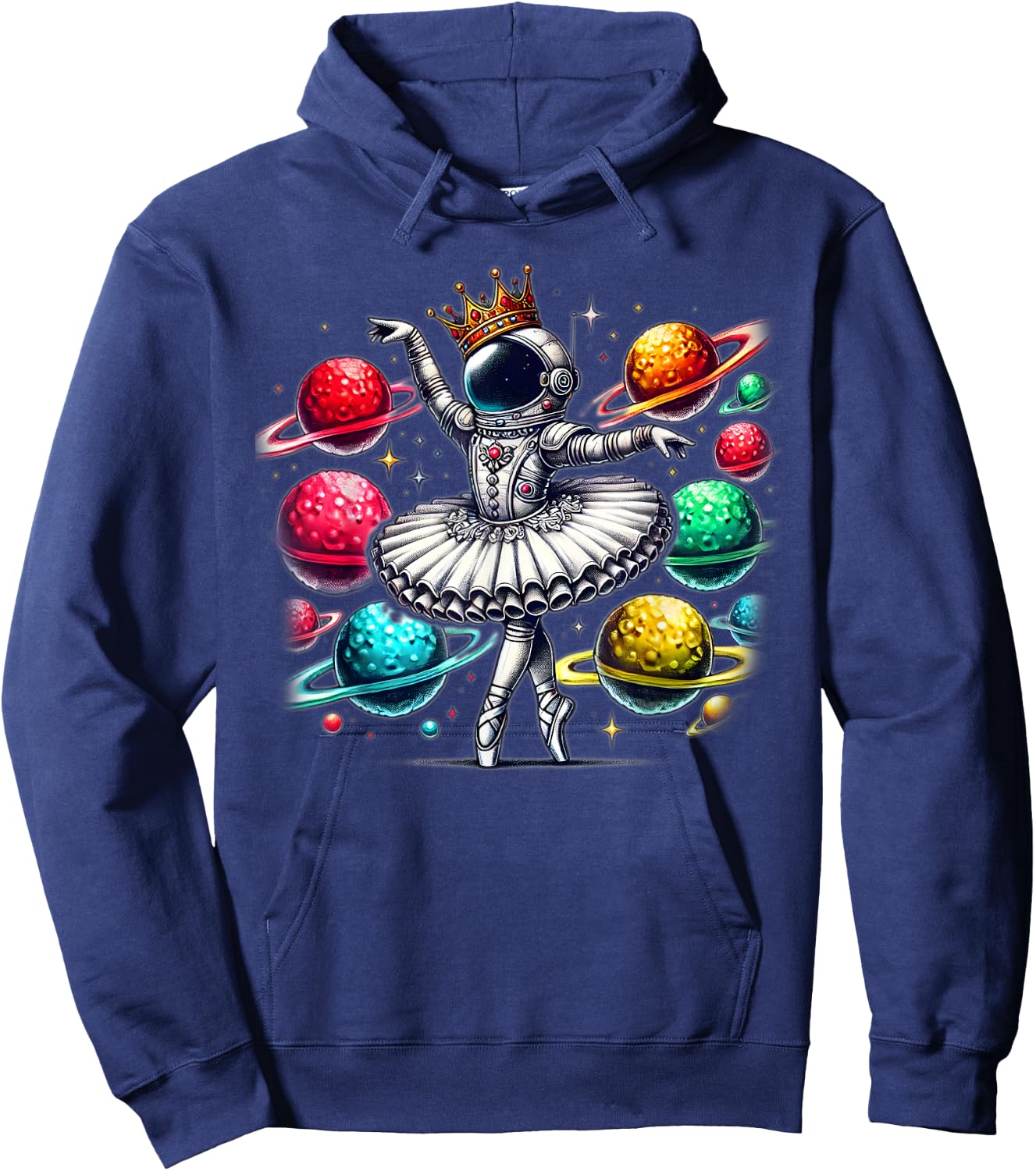 Ballerina Girl Space Astronaut Hoodie - Hoodie | Navy