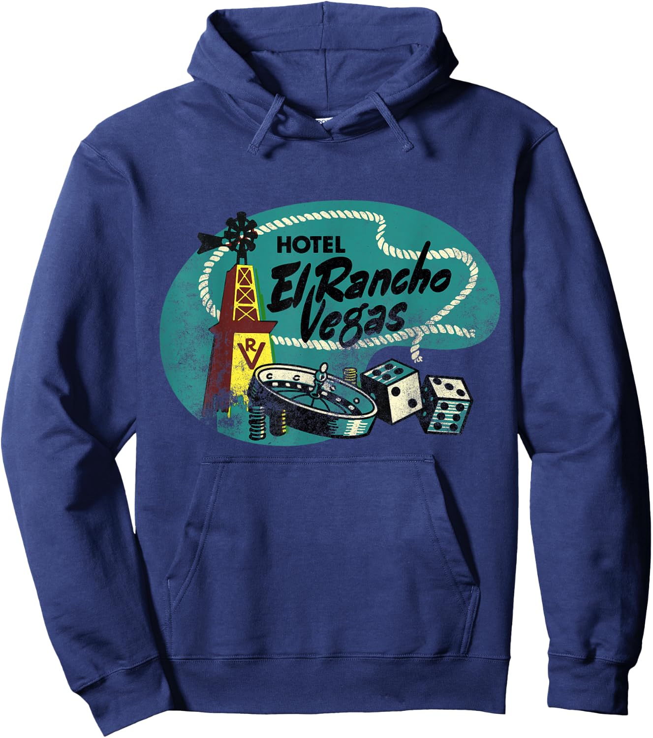 Vintage El Rancho Hotel and Casino Las Vegas Hoodie - Hoodie | Navy