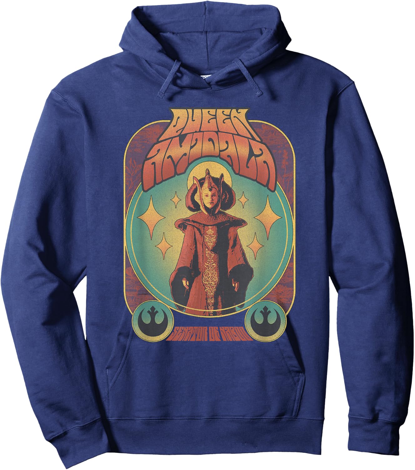 Star Wars Queen Amidala Retro Seventies Poster Hoodie - Hoodie | Navy
