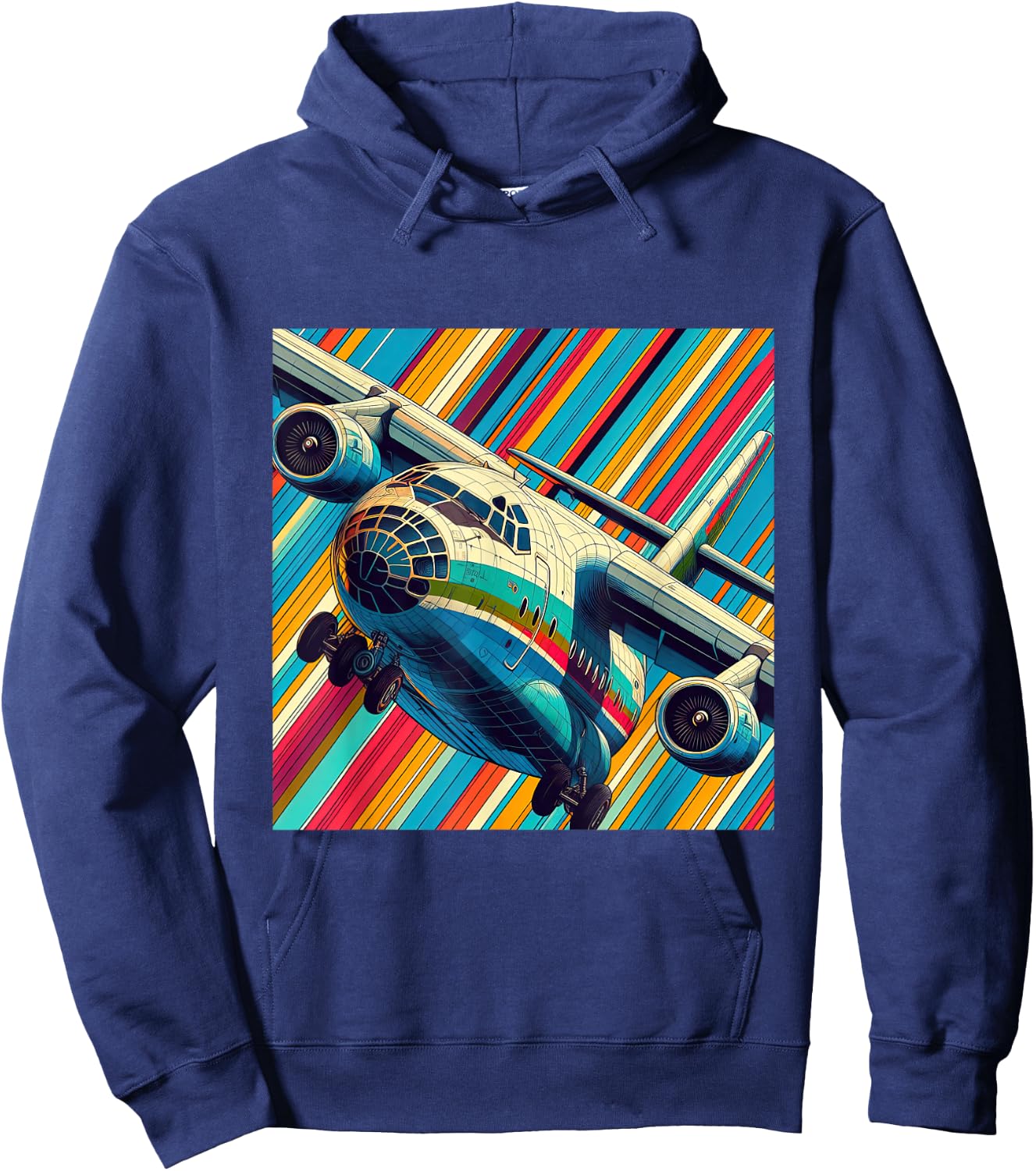 Antonov AN 225 Airplane Retro Style Hoodie - Hoodie | Navy