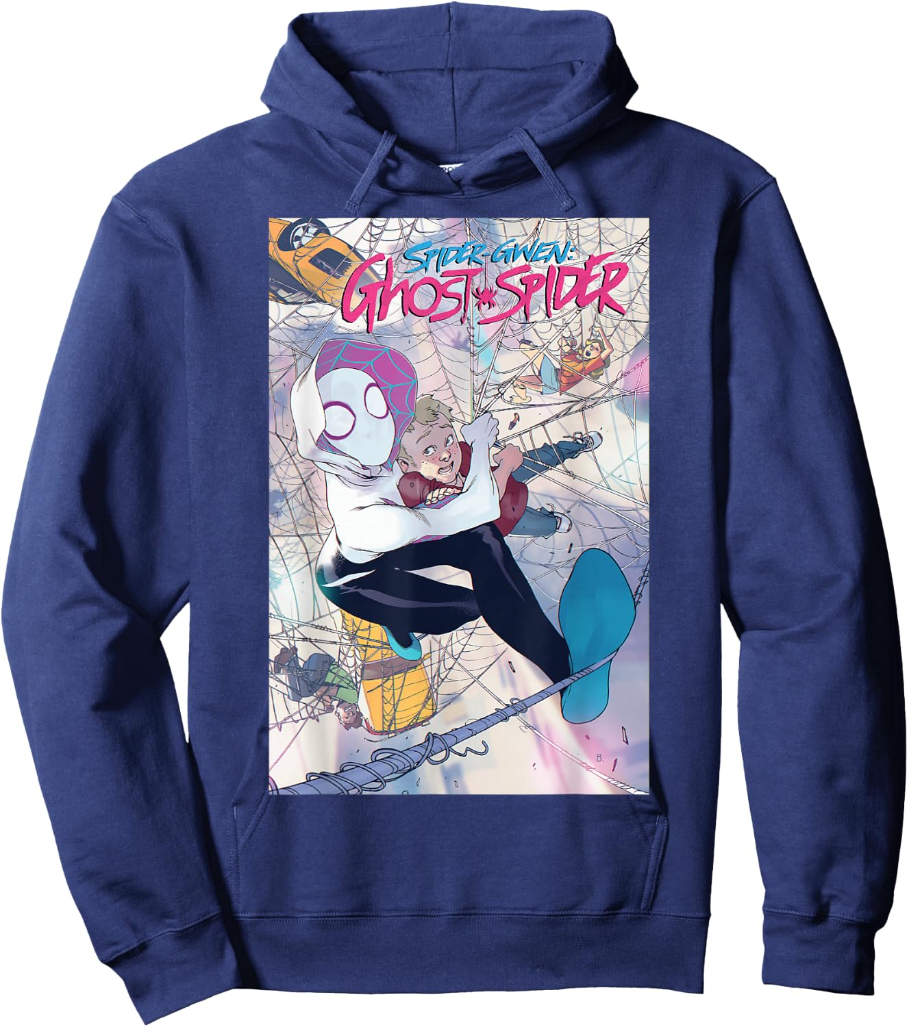 Marvel Spider-Gwen New In Town Comic Book Cover Hoodie - Hoodie | Navy