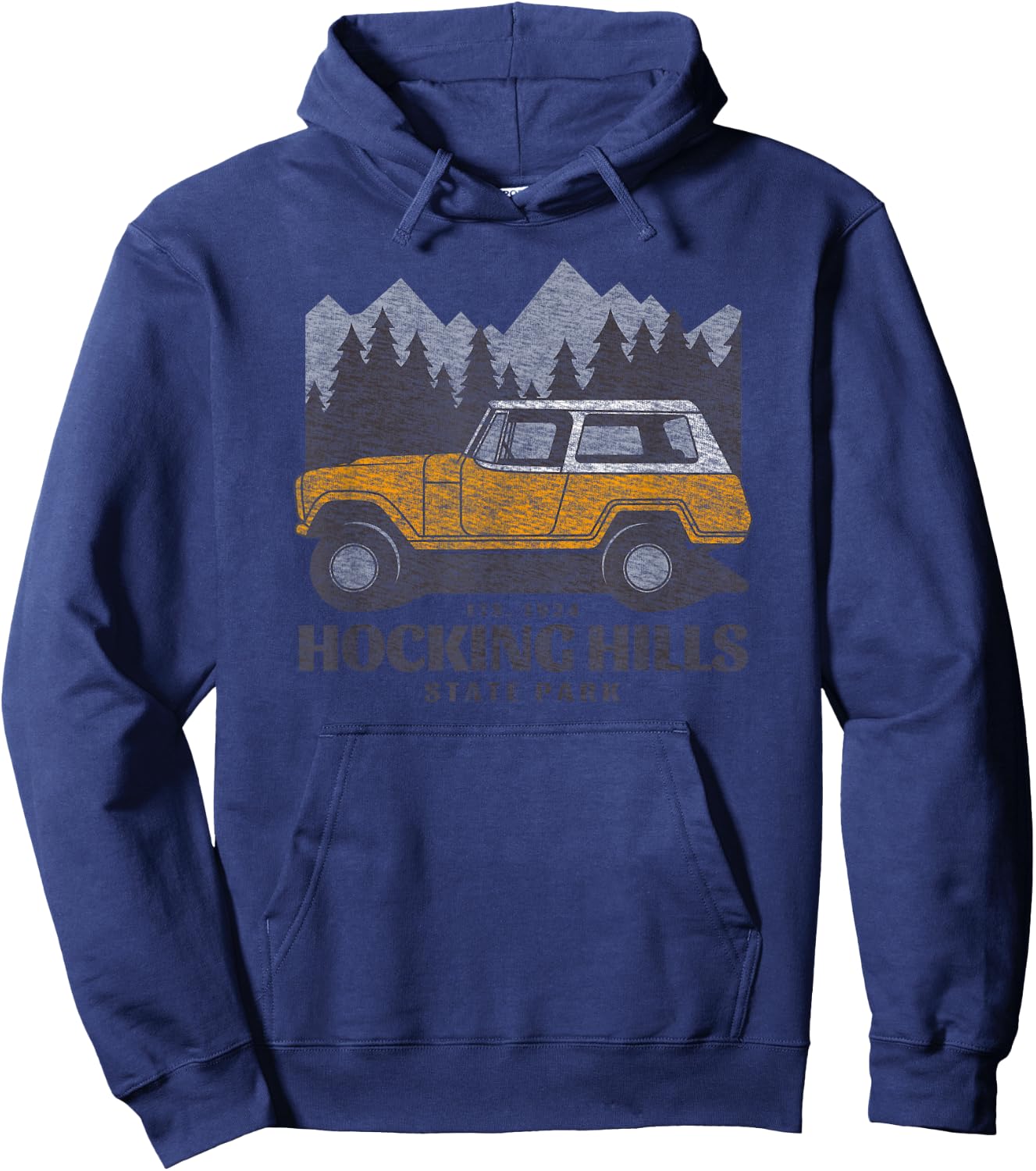 Retro Hocking Hills State Park Souvenir Hoodie - Hoodie | Navy