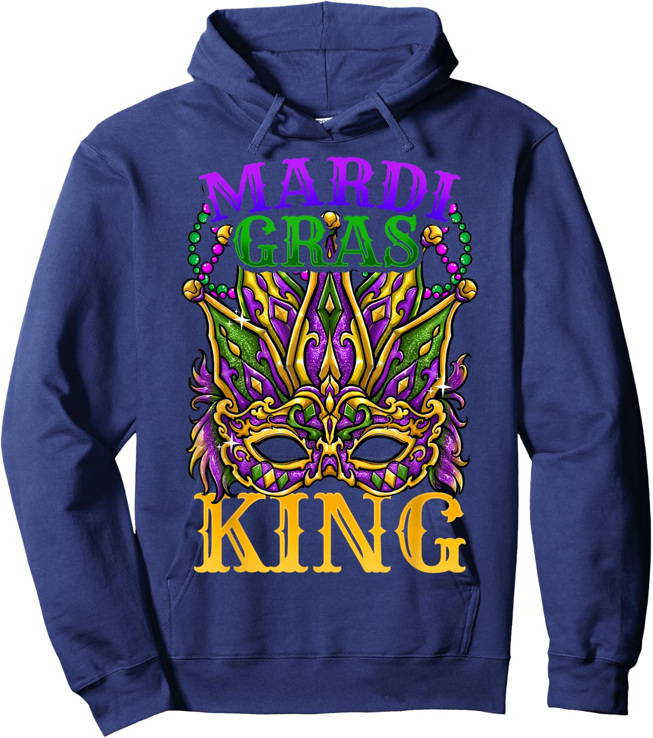 Mardi Gras King Hoodie - Hoodie | Navy