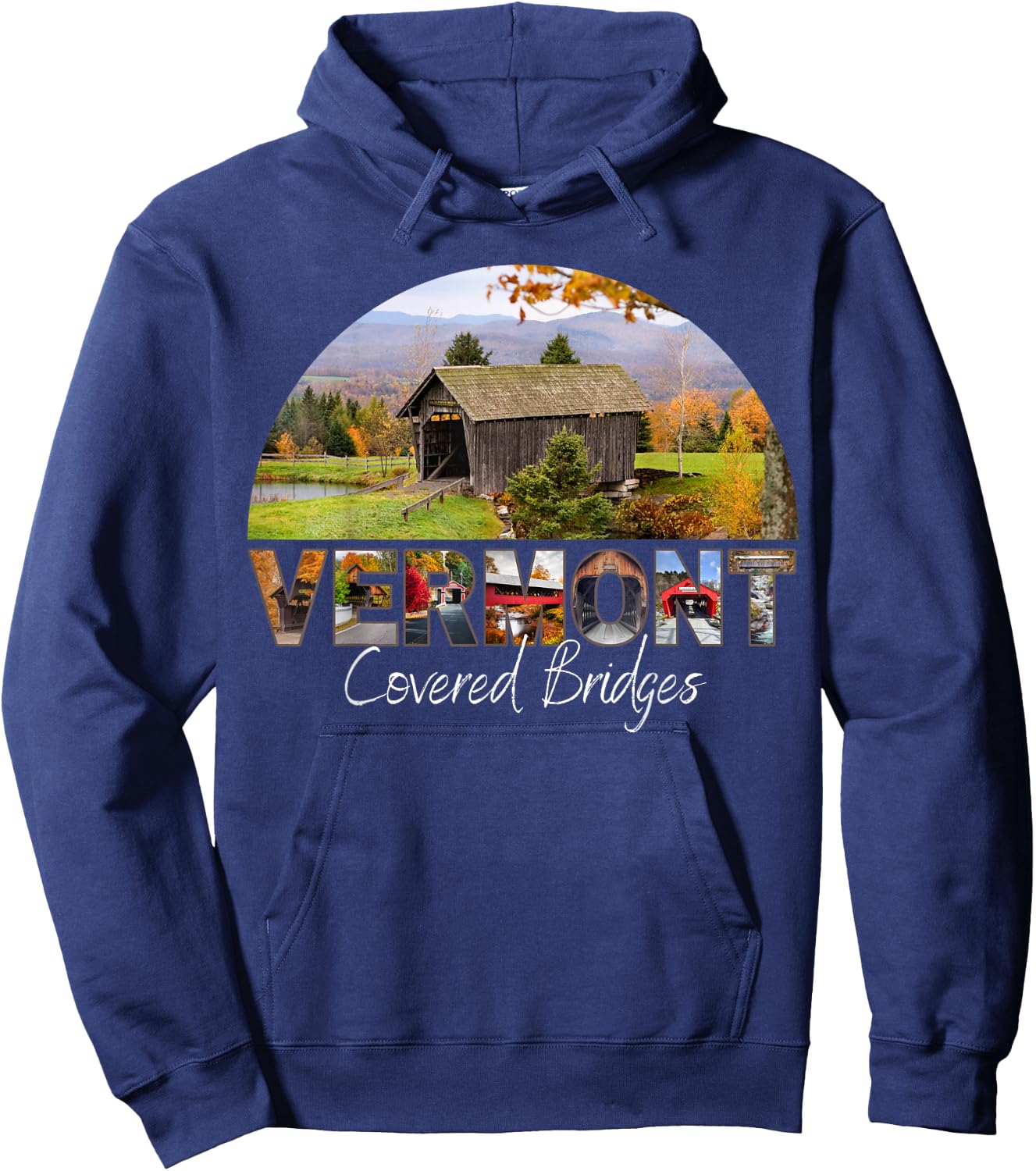 Vermont Covered Bridges Hoodie - Hoodie | Navy
