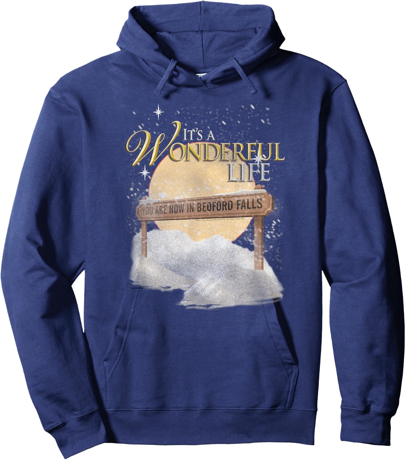 It's a Wonderful Life Wintery Sign Hoodie - Hoodie | Navy