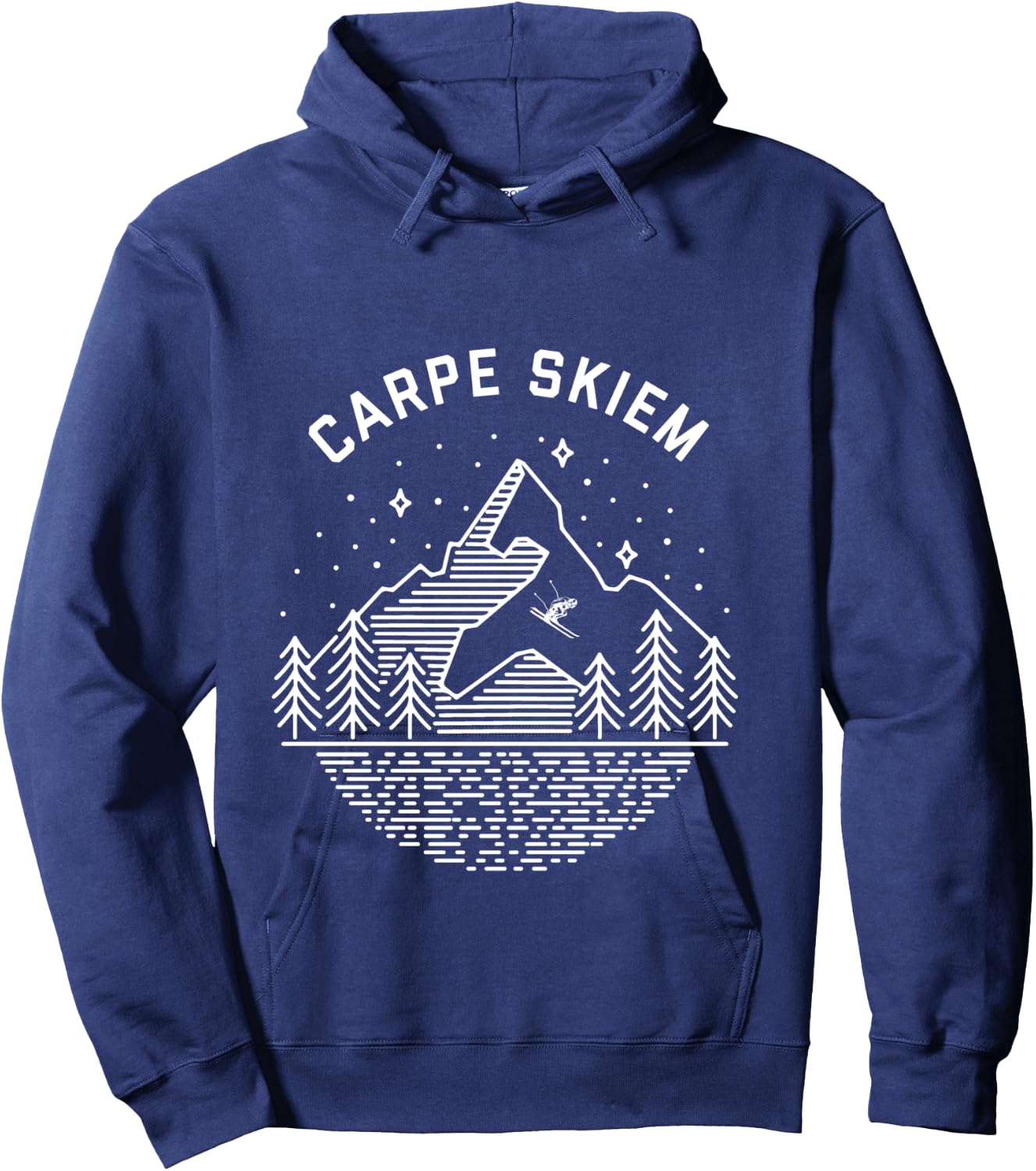 Carpe Skiem Winter Sports Ski T shirt Hoodie - Hoodie | Navy