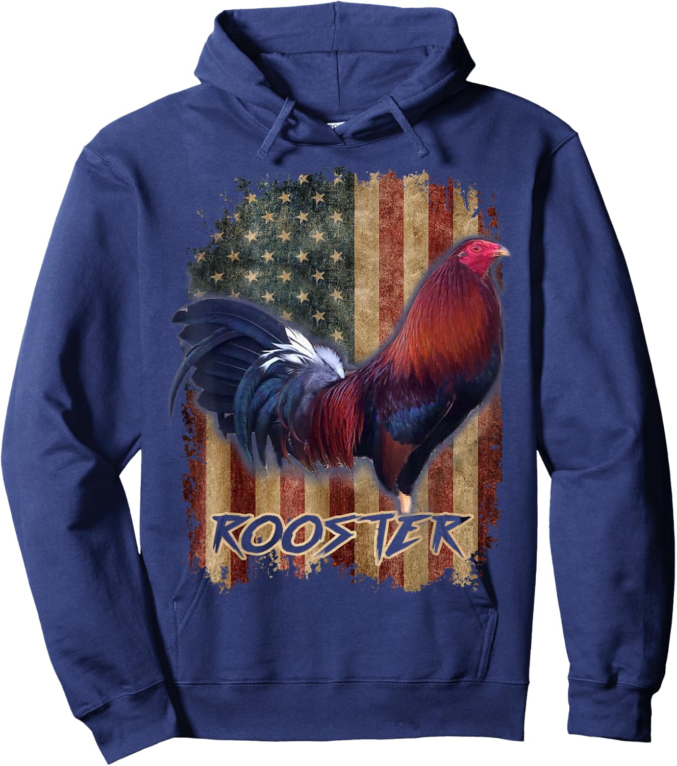 Rooster Shirt Cock Fight US Flag Hoodie - Hoodie | Navy