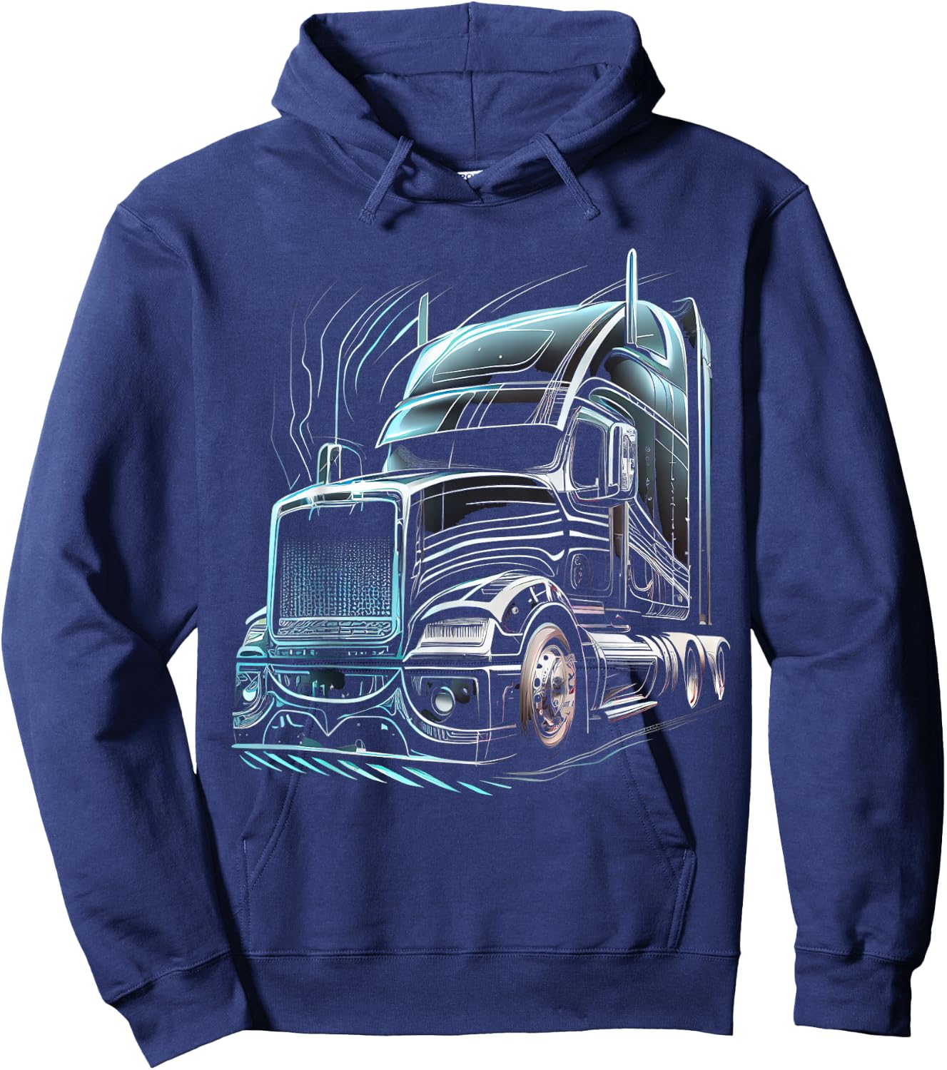 Truck Driver 18 Wheeler Trucker Gift Hoodie - Hoodie | Navy