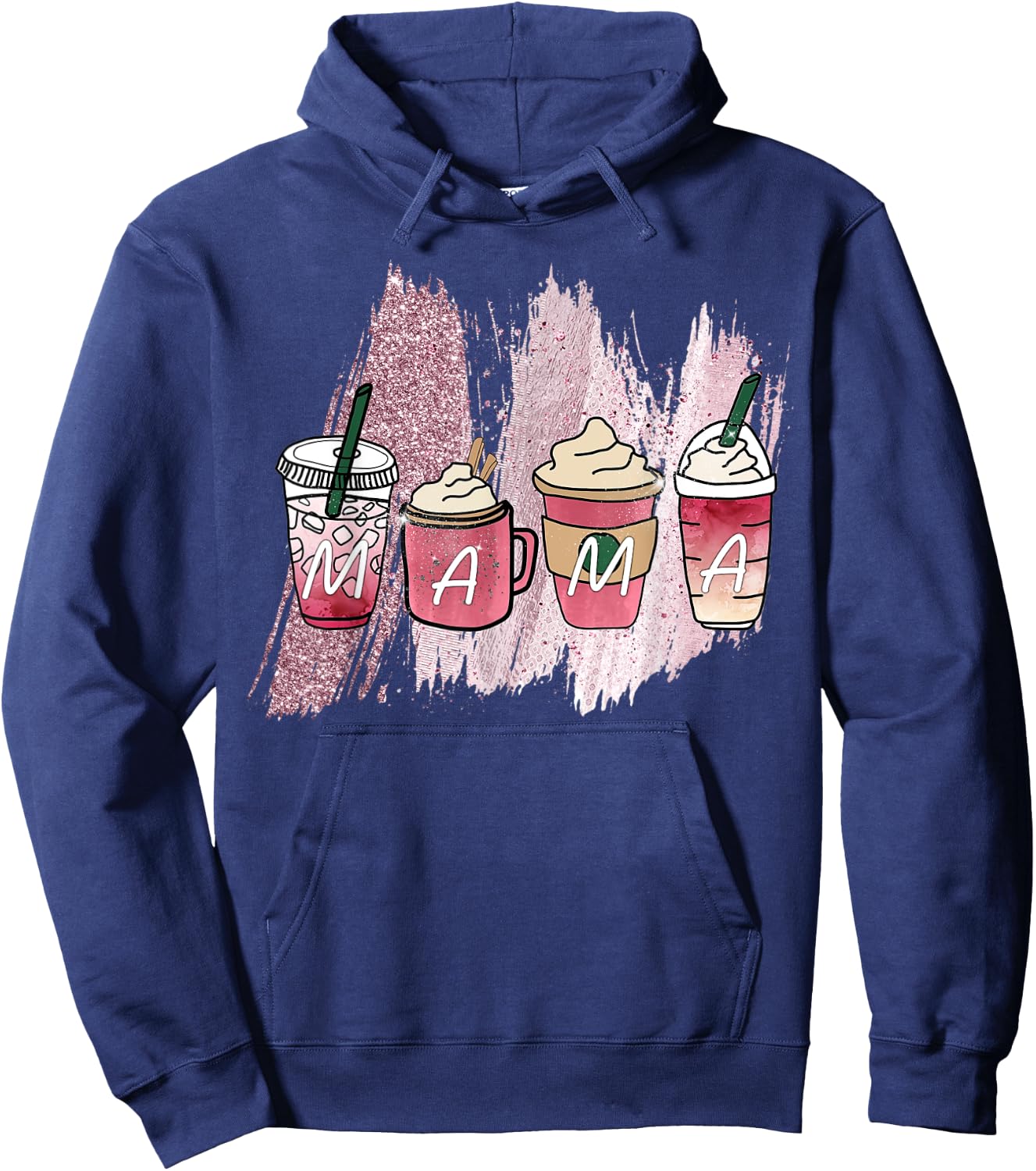 Cute Coffee Mama Love Mama Gift Hoodie - Hoodie | Navy