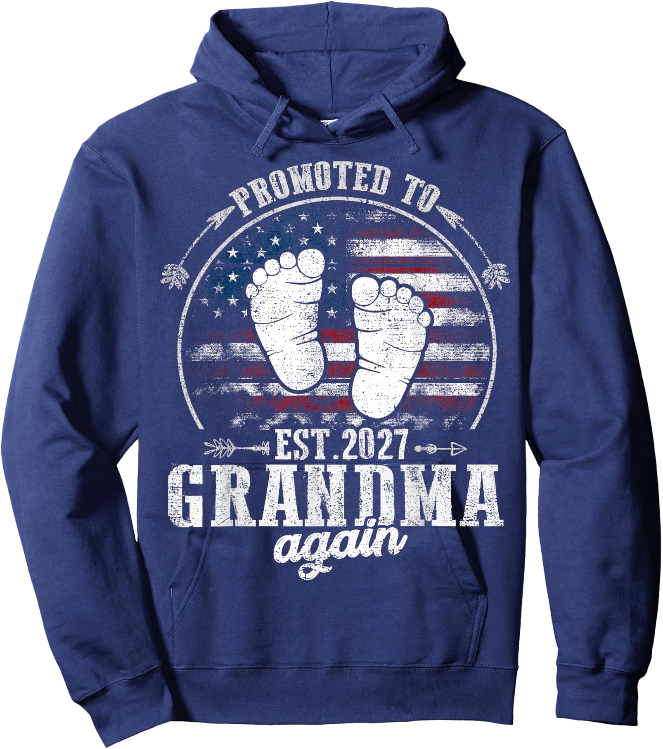 Promoted to Grandma Again 2027 Hoodie - Hoodie | Navy