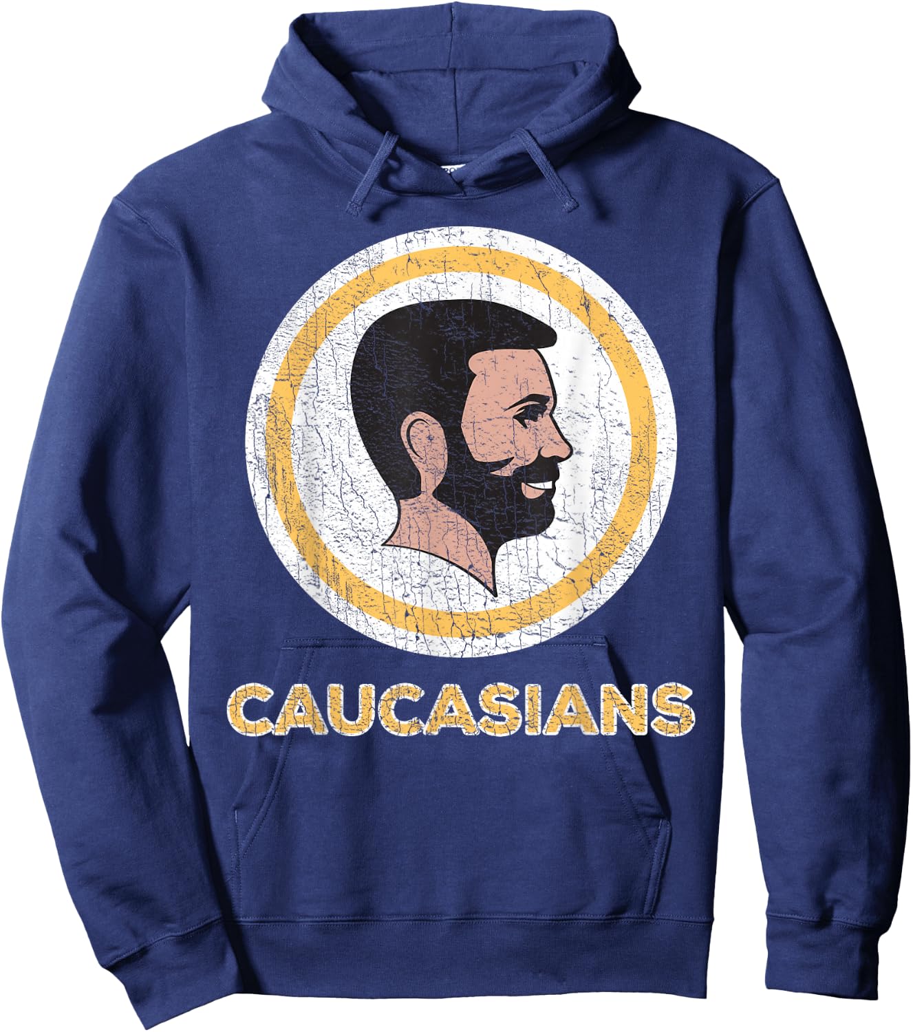 Caucasian Caucasians Pride Vintage Funny Shirt Hoodie - Hoodie | Navy