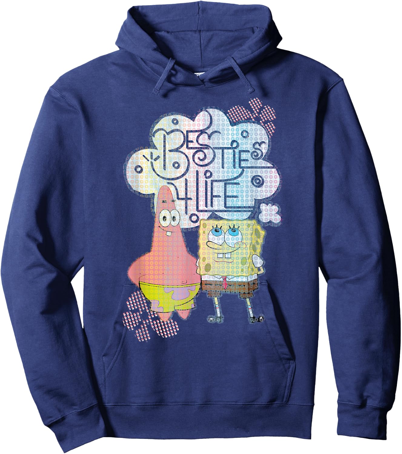 Spongebob And Patrick Bestie 4 Life Hoodie - Hoodie | Navy