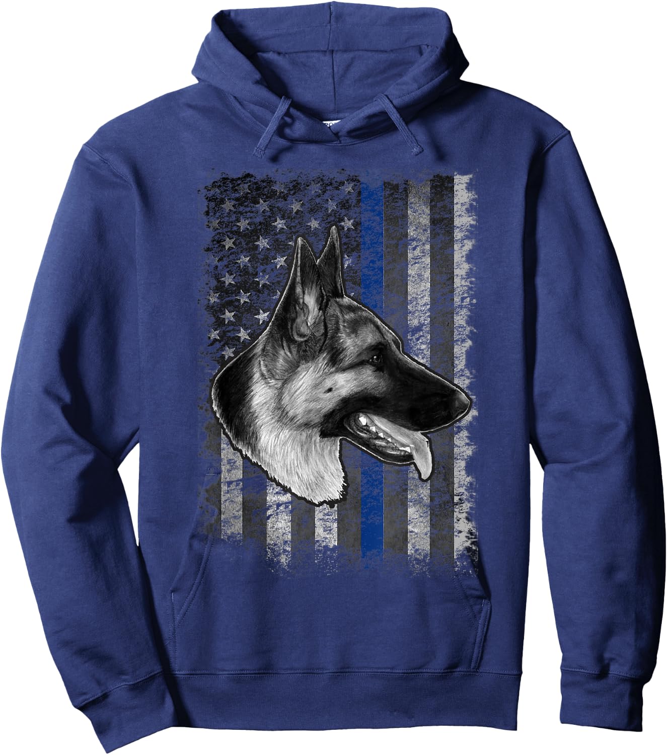 Thin Blue Line German Shepherd Police Dog K9 Hoodie - Hoodie | Navy