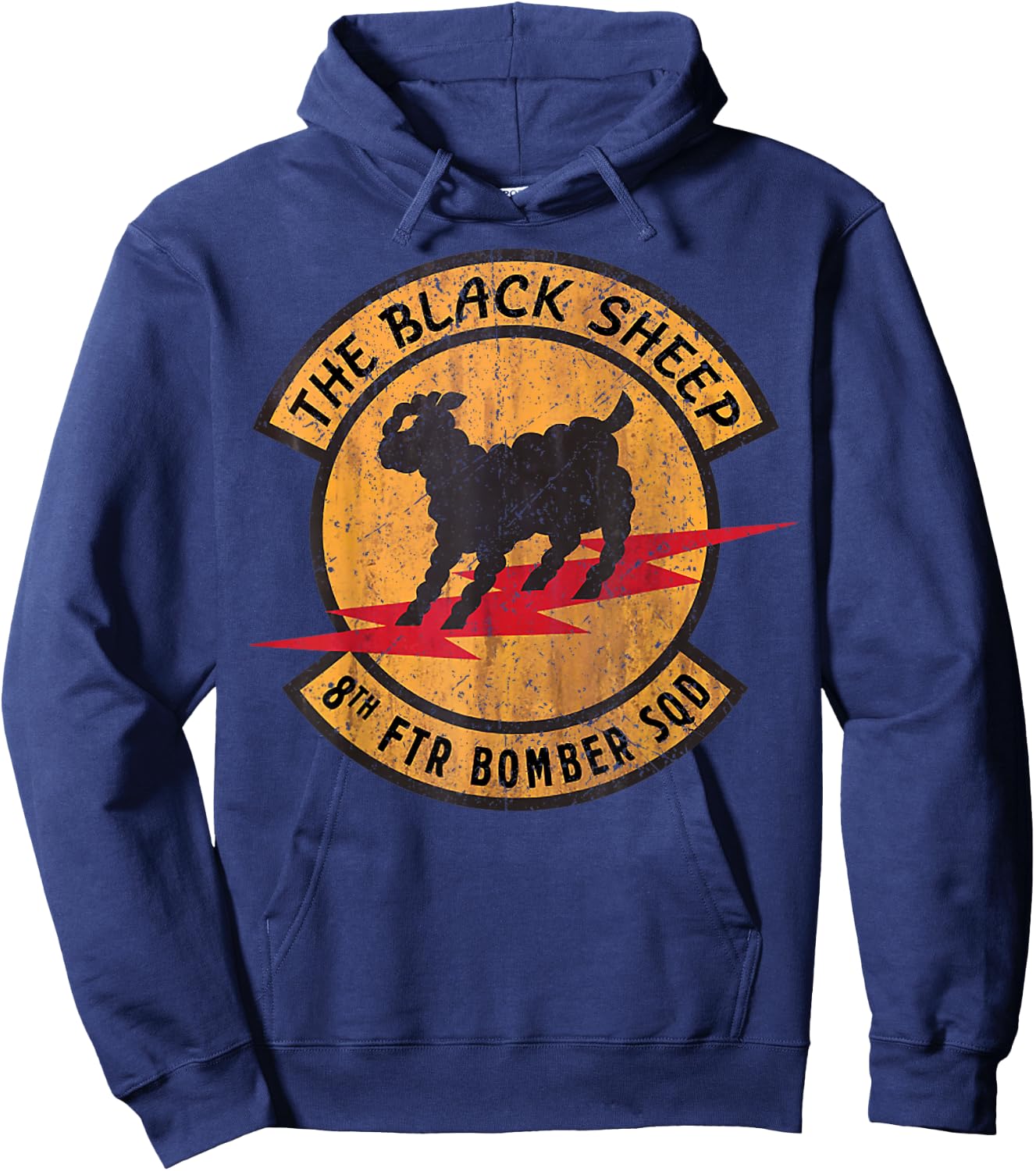 Vintage Black Sheep 8th FTR Bomber Squadron Hoodie - Hoodie | Navy