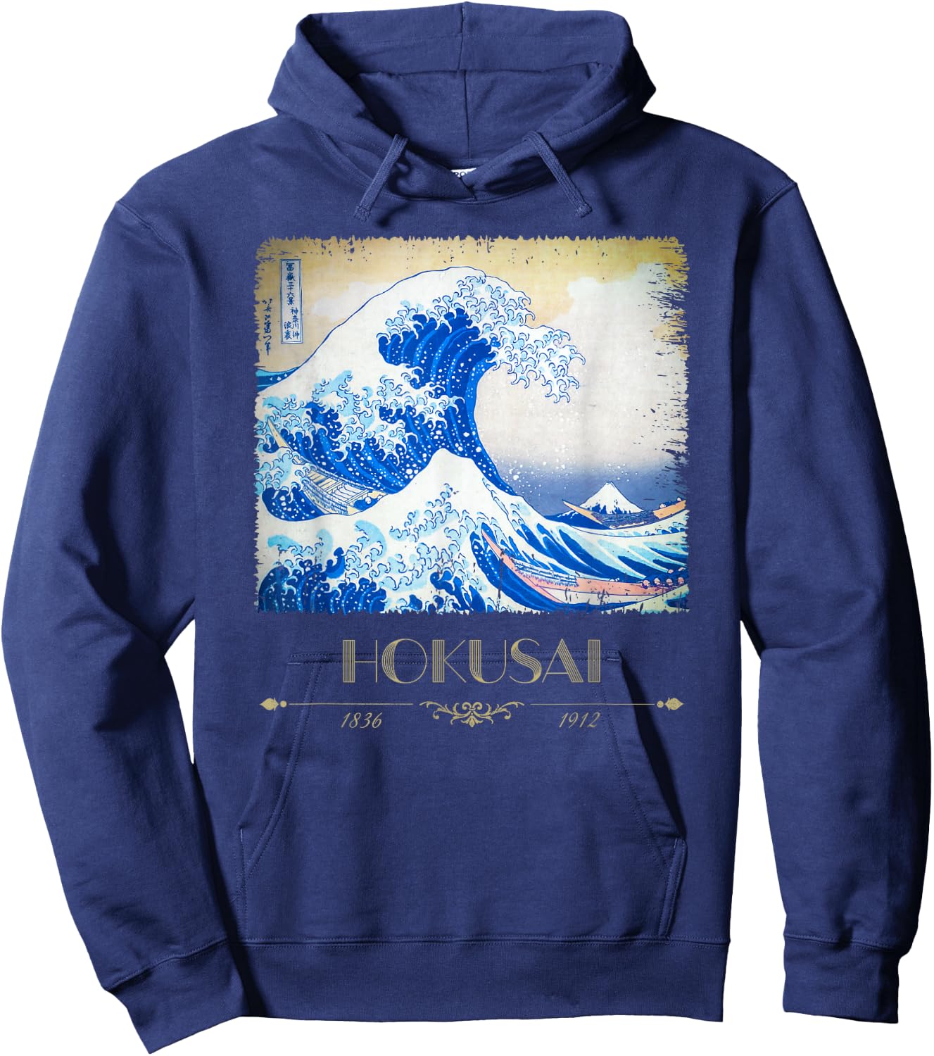 Hokusai Big Wave Edo Period Painting Cool Art Hoodie - Hoodie | Navy