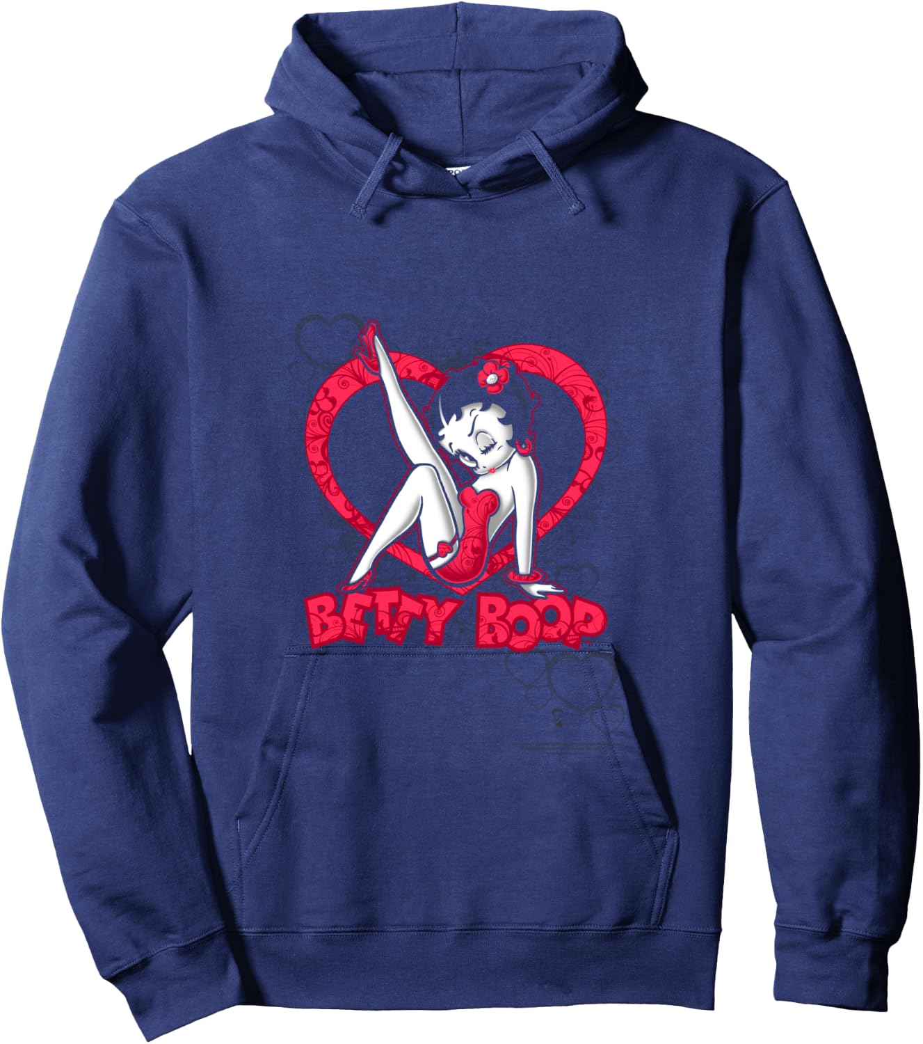 Betty Boop Scrolling Hearts Hoodie - Hoodie | Navy
