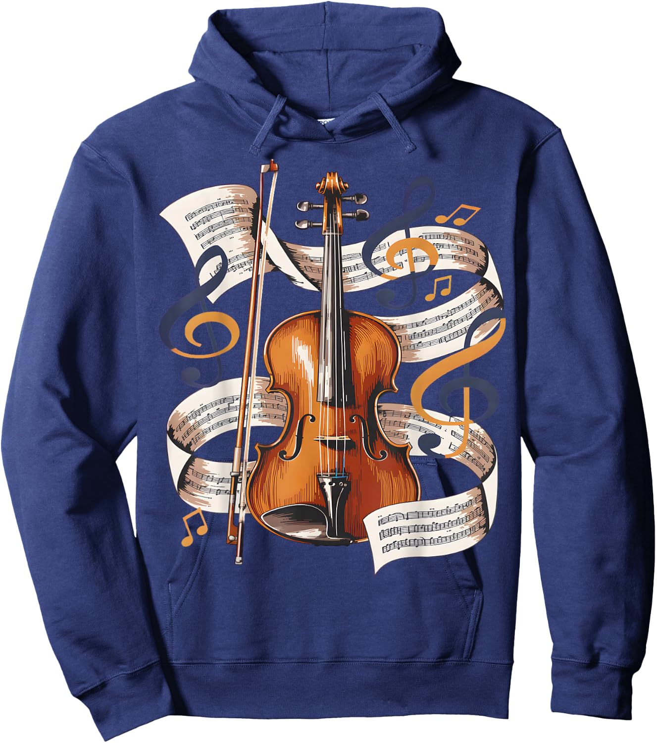 Violin Sheet Music Classical Orchestra Hoodie - Hoodie | Navy
