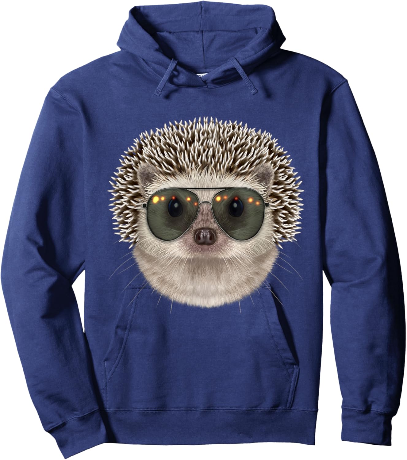 Hedgehog wearing a Swag Aviator Sunglass Hoodie - Hoodie | Navy