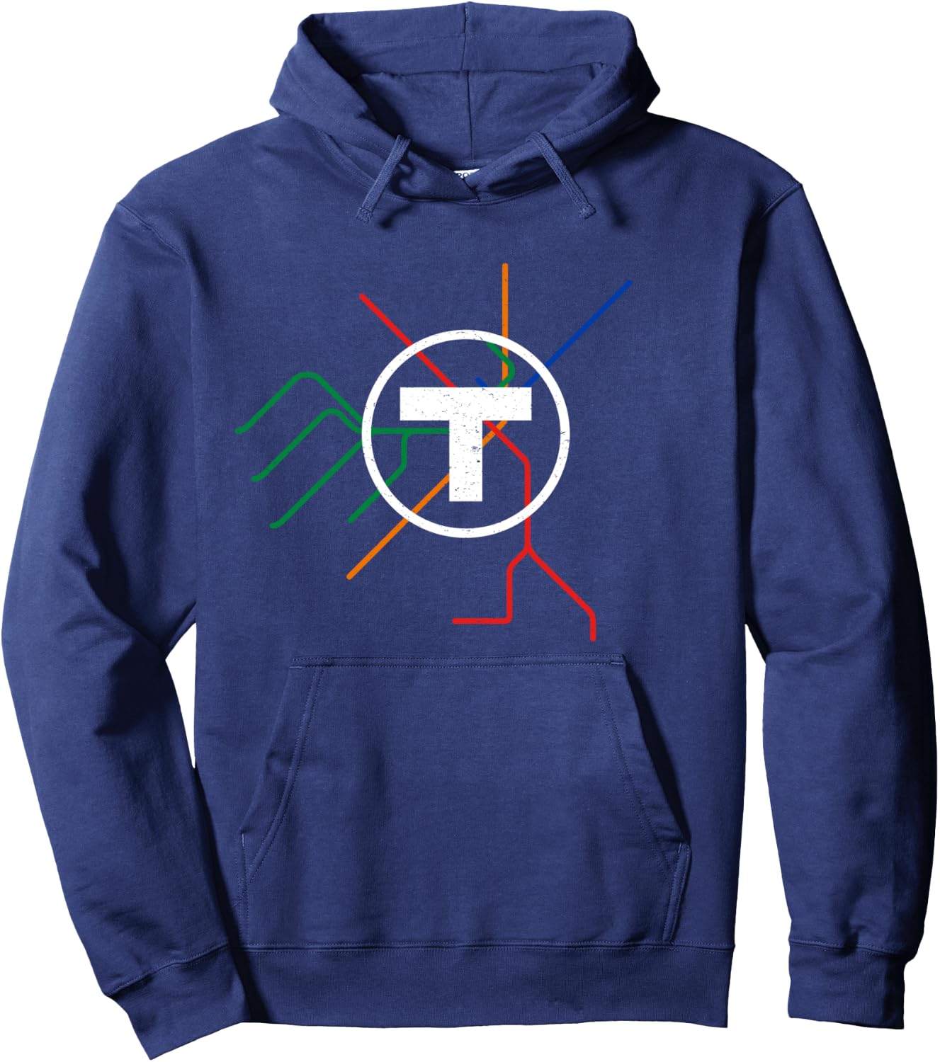 Boston T Subway Map Vintage MBTA Hoodie - Hoodie | Navy