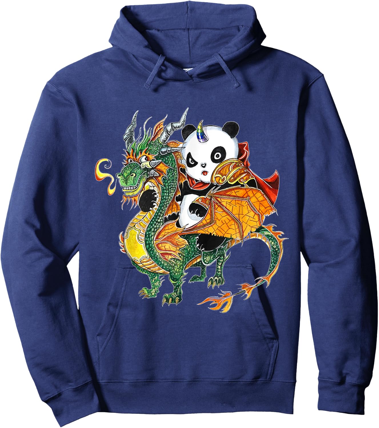 Panda riding Dragon Hoodie - Hoodie | Navy