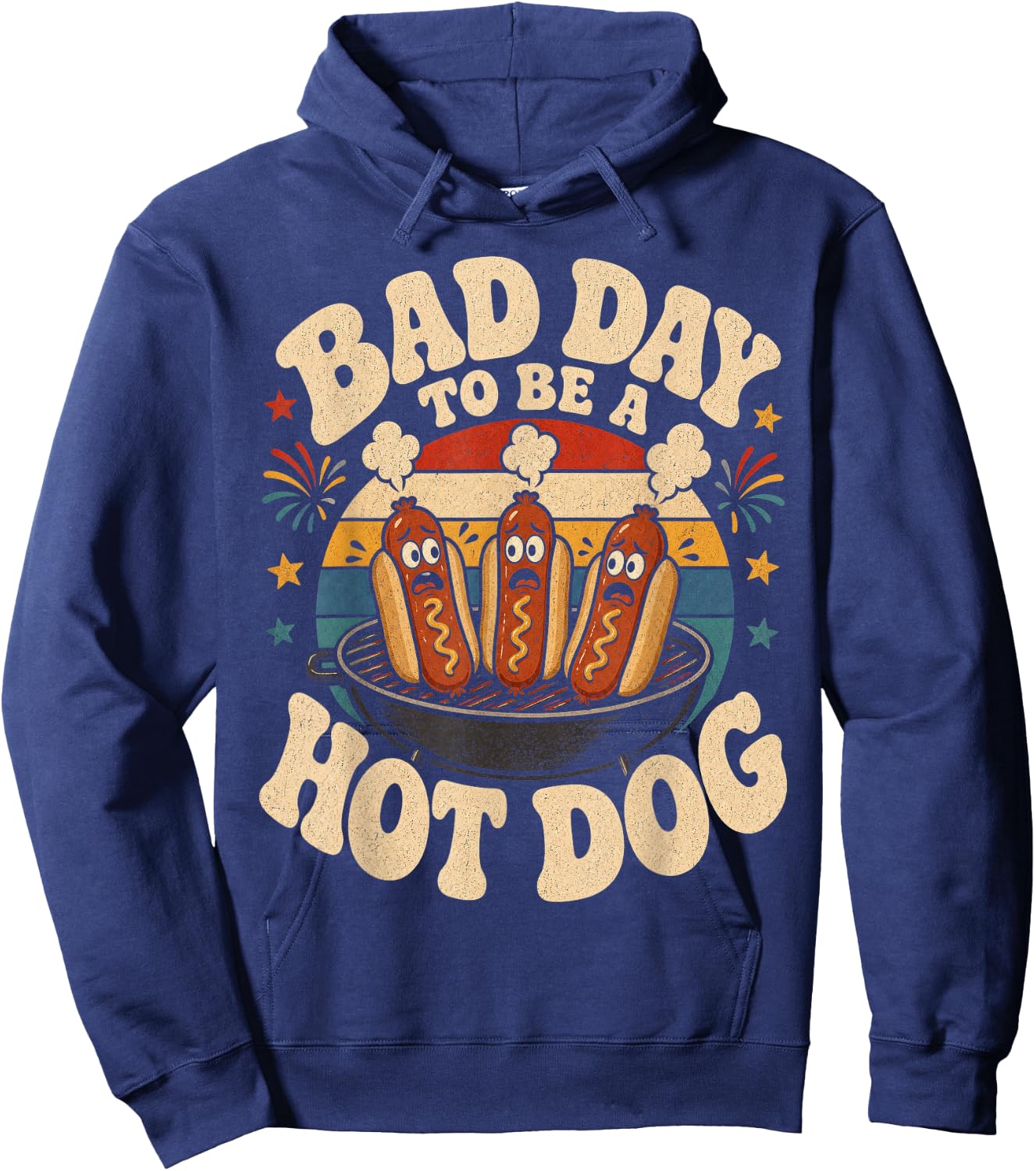 Bad Day to Be A Hot Dog Cookout Food Humor Hoodie - Hoodie | Navy