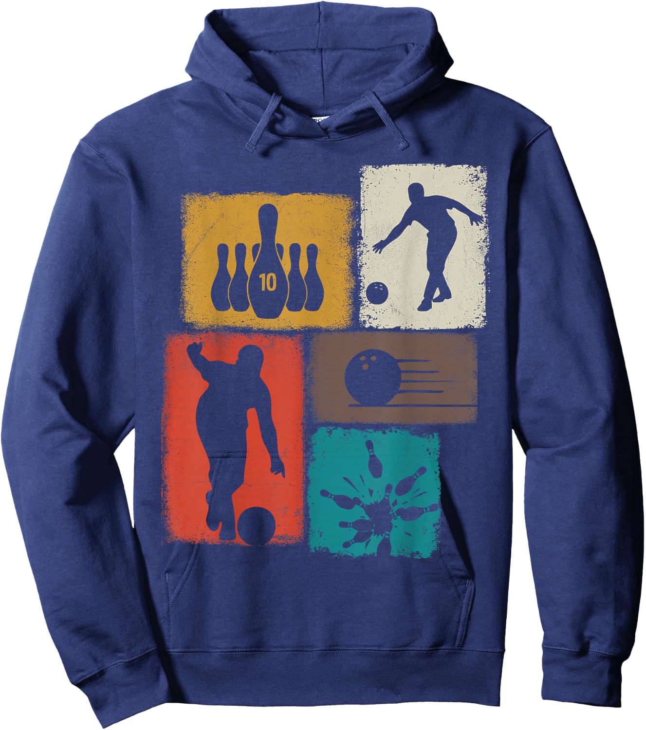Bowling Collage Bowler Men Women Coach Youth Hoodie - Hoodie | Navy