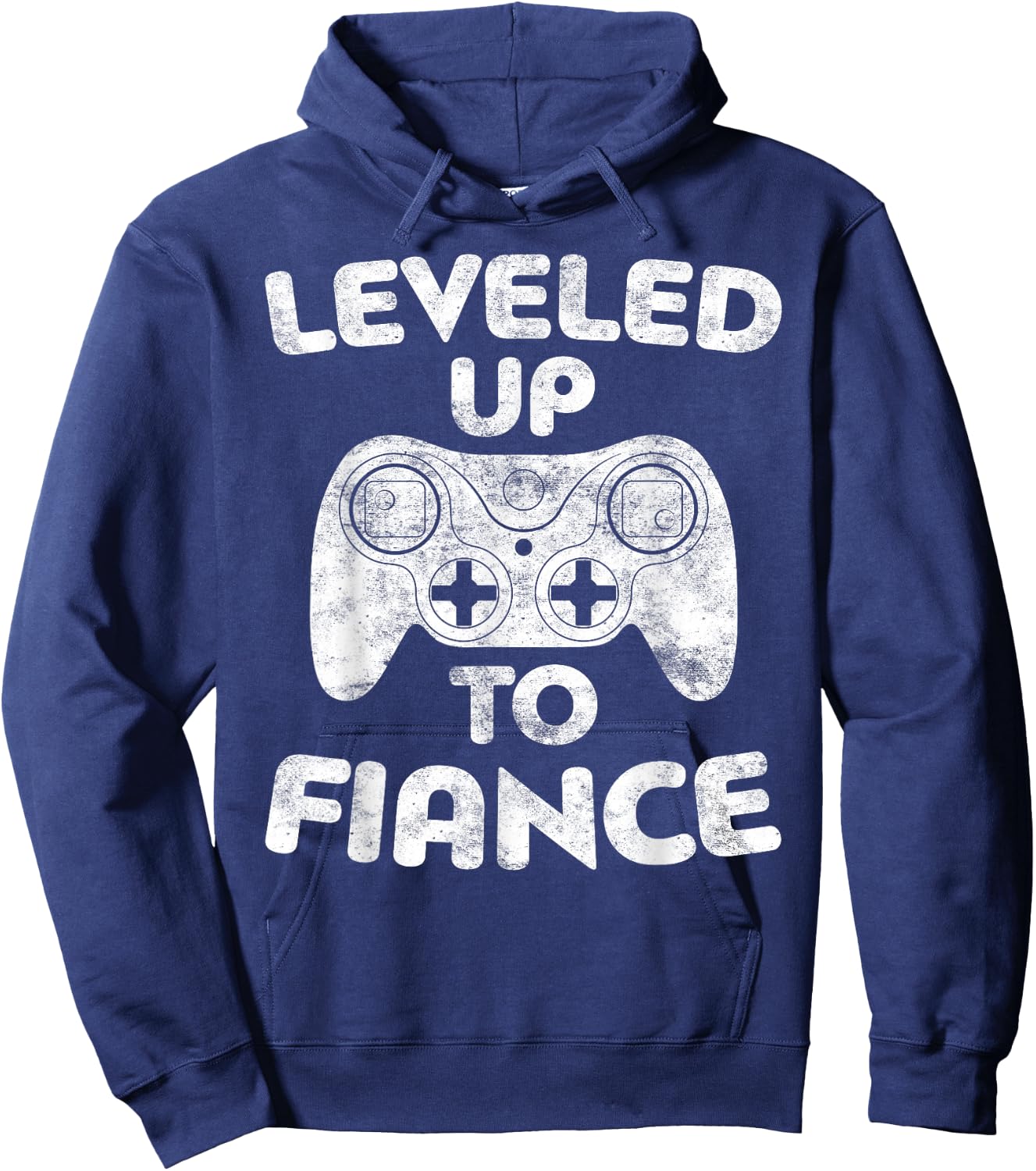 Leveled Up to Fiance Engagement Wedding Shirt Hoodie - Hoodie | Navy
