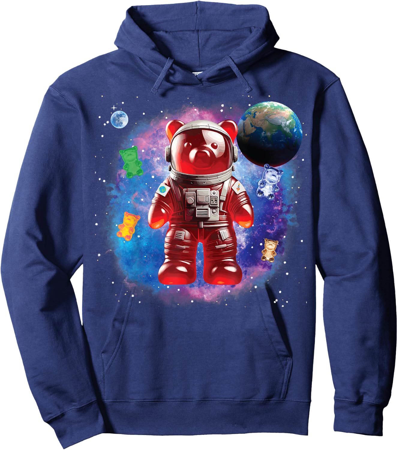 Gummy Bear in Space, Funny Gummy Bear Hoodie - Hoodie | Navy