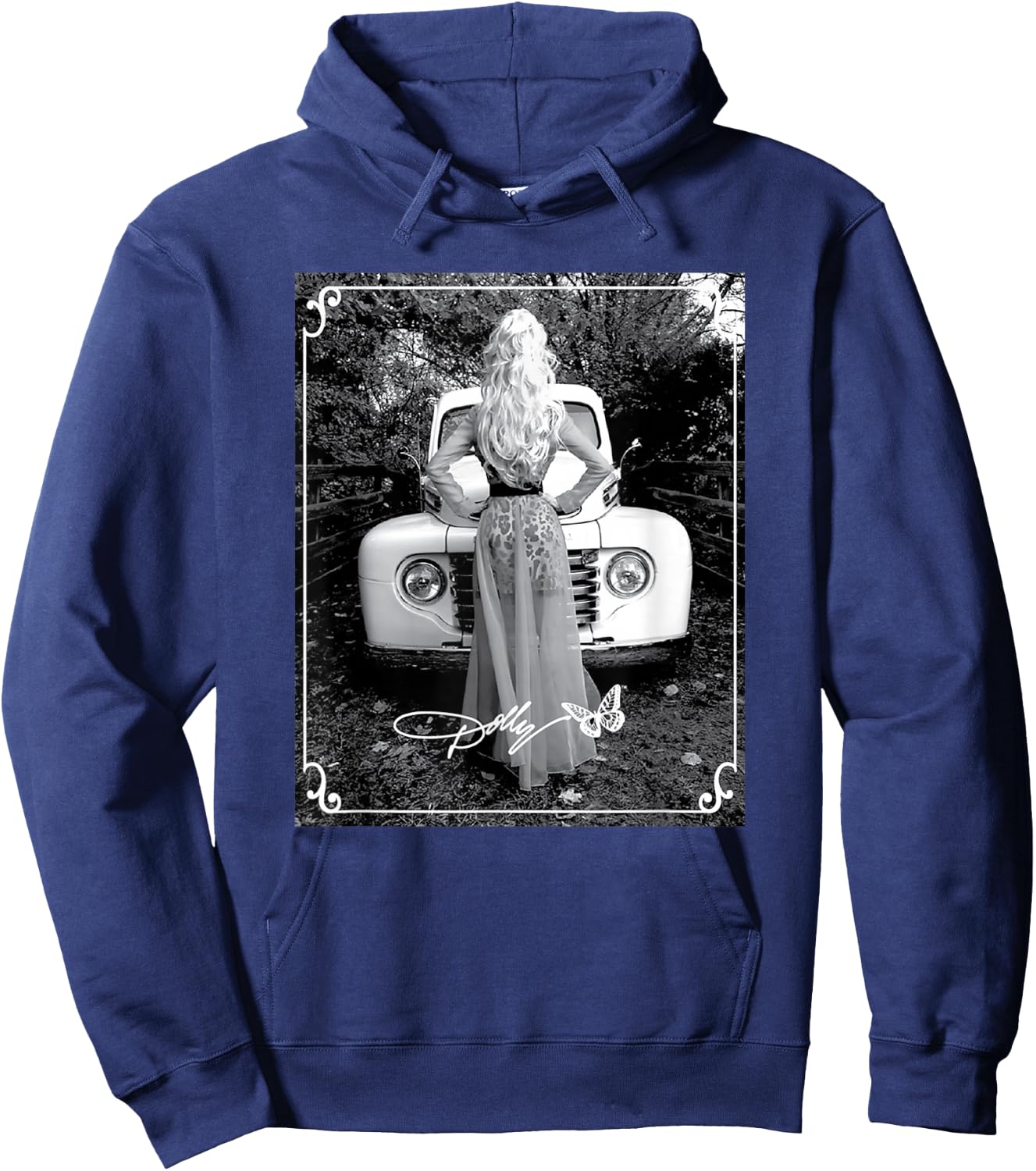 Dolly Parton Vintage Truck Hoodie - Hoodie | Navy