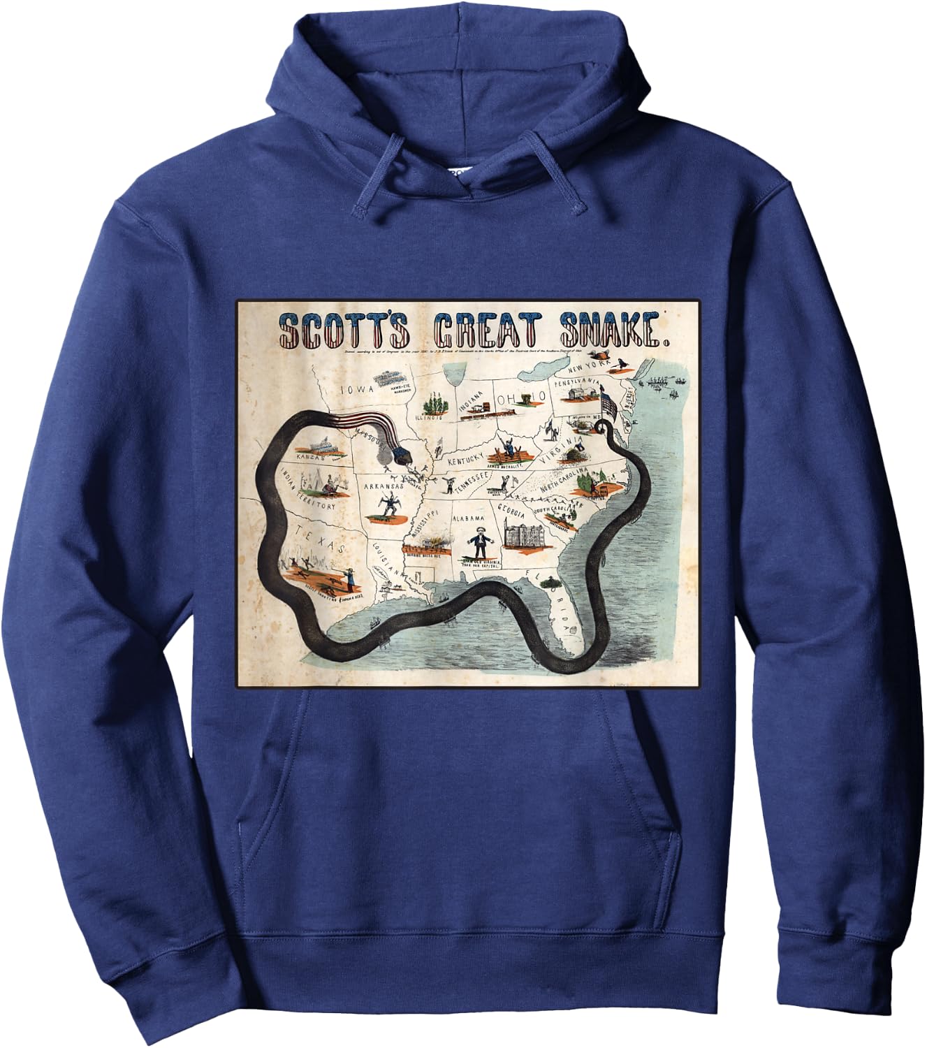 The Anaconda Plan Map Hoodie - Hoodie | Navy