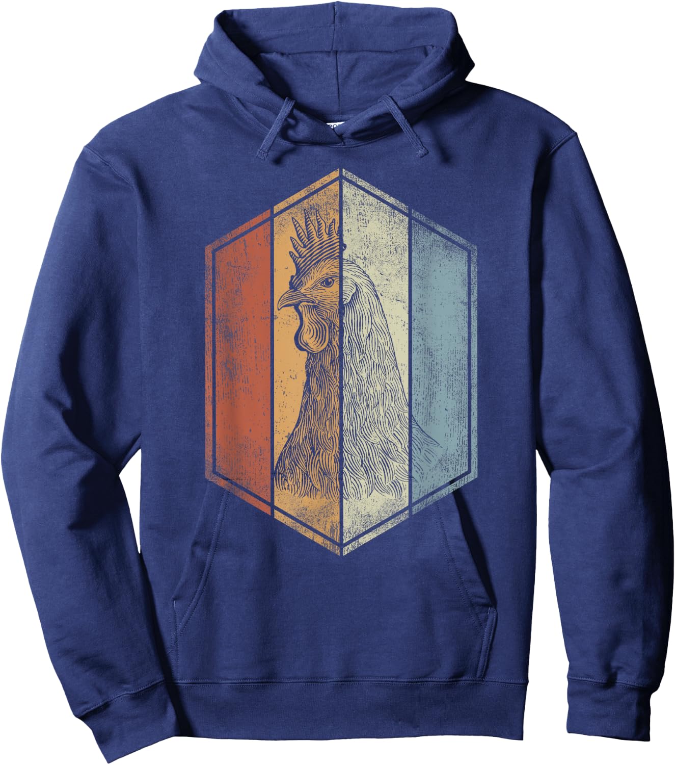 Chicken Retro Vintage Style Chicken Lover Hoodie - Hoodie | Navy