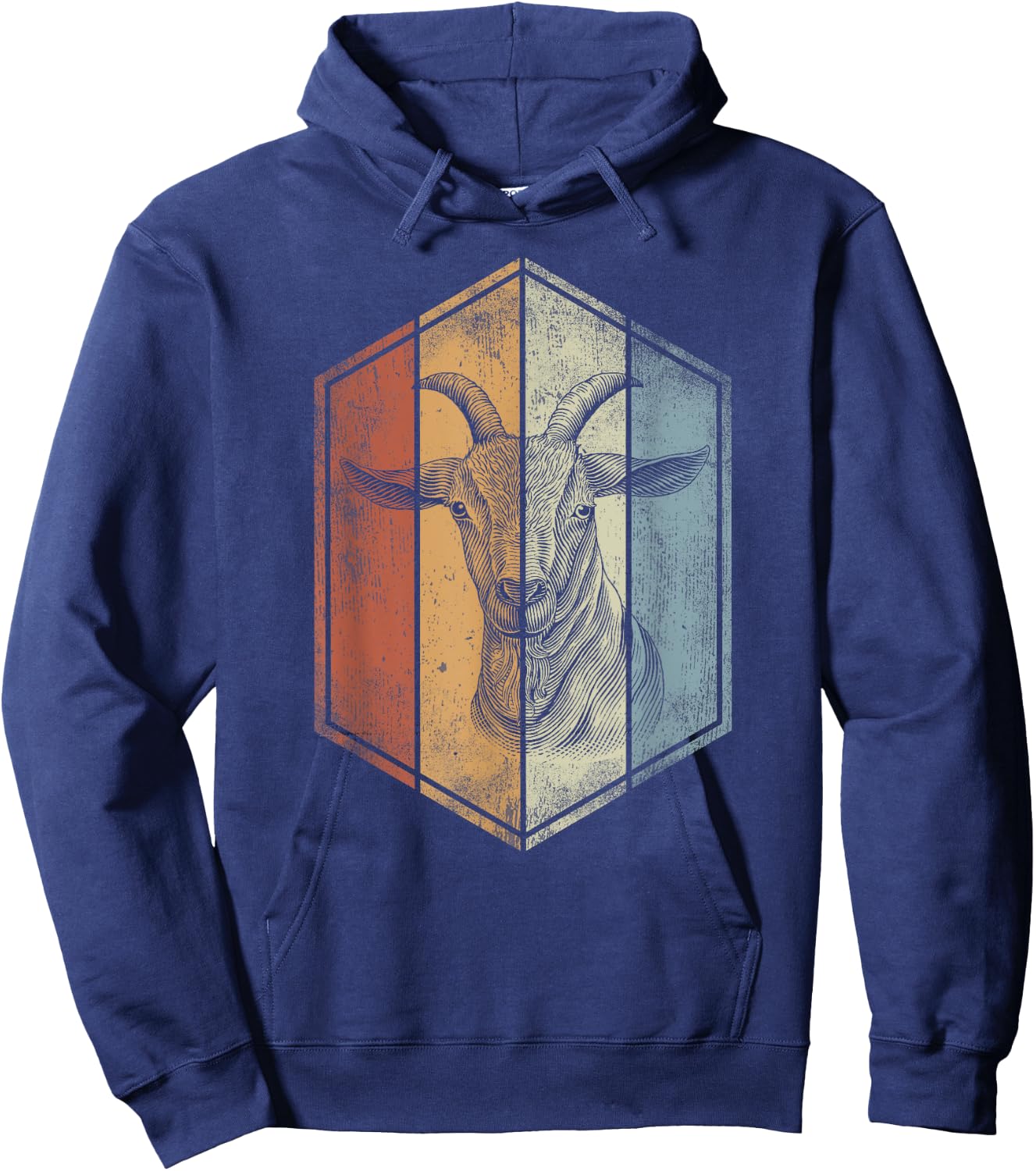 Goat Retro Vintage Style Goat Lover Hoodie - Hoodie | Navy