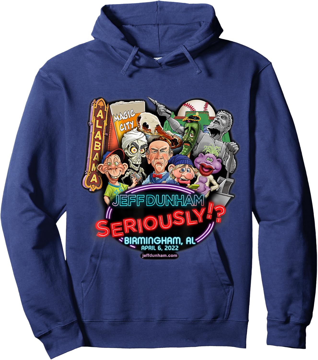 Jeff Dunham Birmingham, AL (2022) Hoodie - Hoodie | Navy