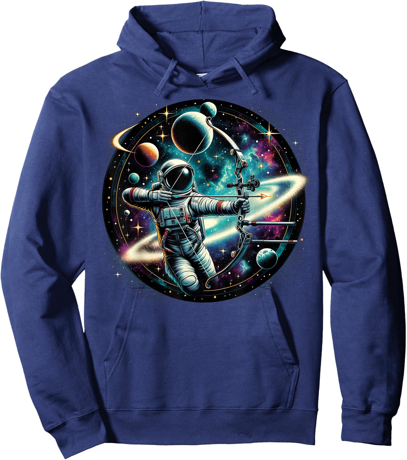 Cool Galaxy Archer Astronaut on Archery Hoodie - Hoodie | Navy
