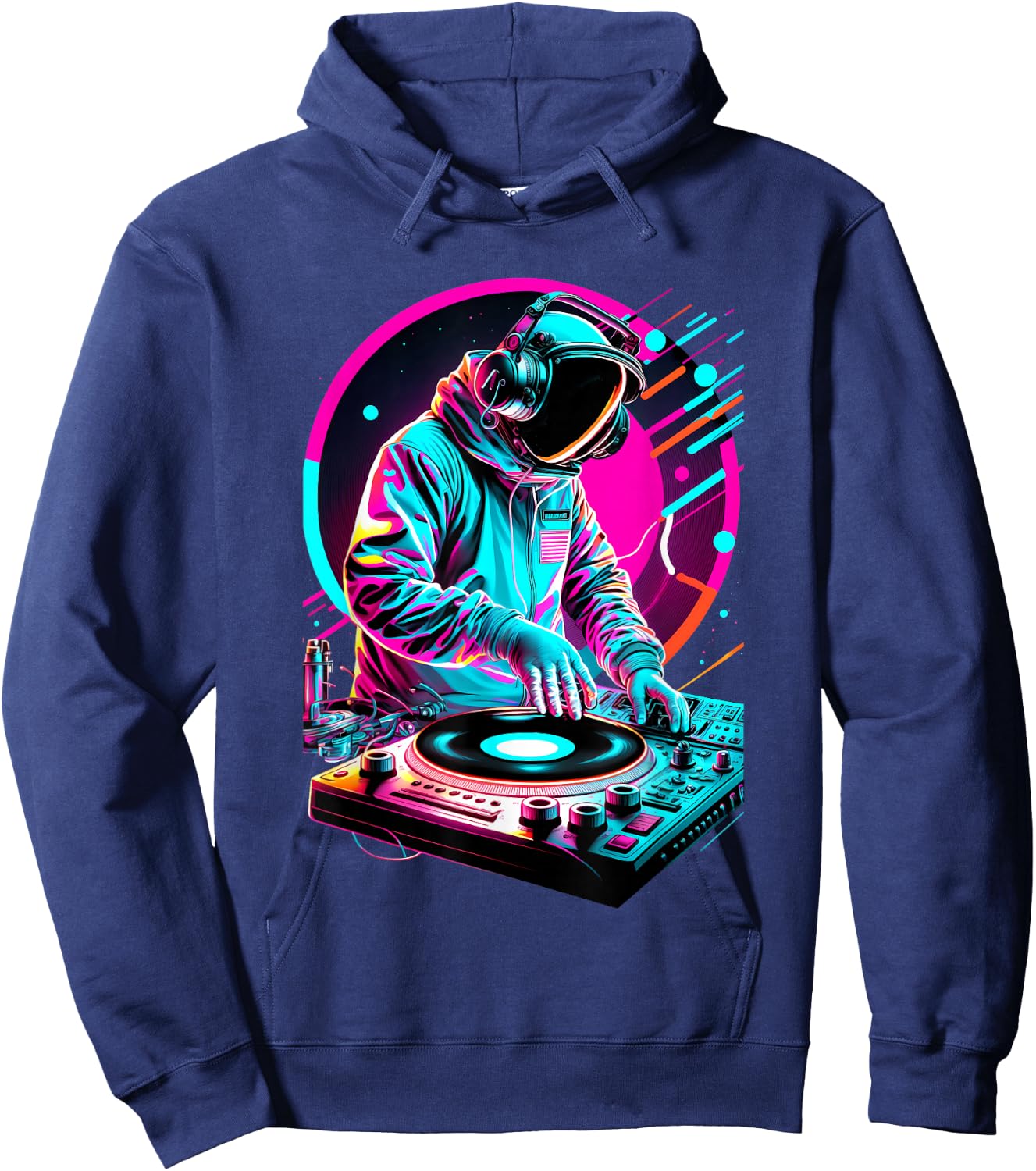 Astronaut DJ, DJing in Space, EDM cool Graphic Hoodie - Hoodie | Navy