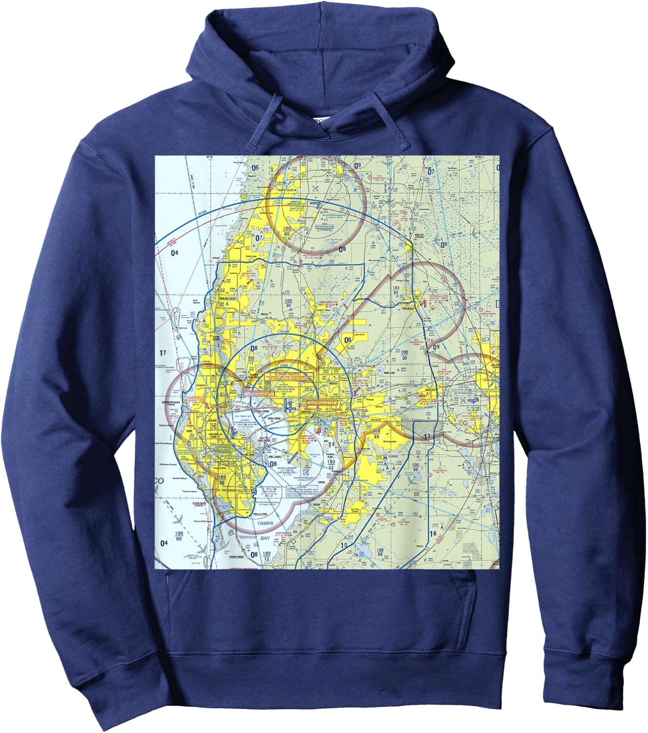 Aeronautical VFR Sectional Chart - Tampa Hoodie - Hoodie | Navy
