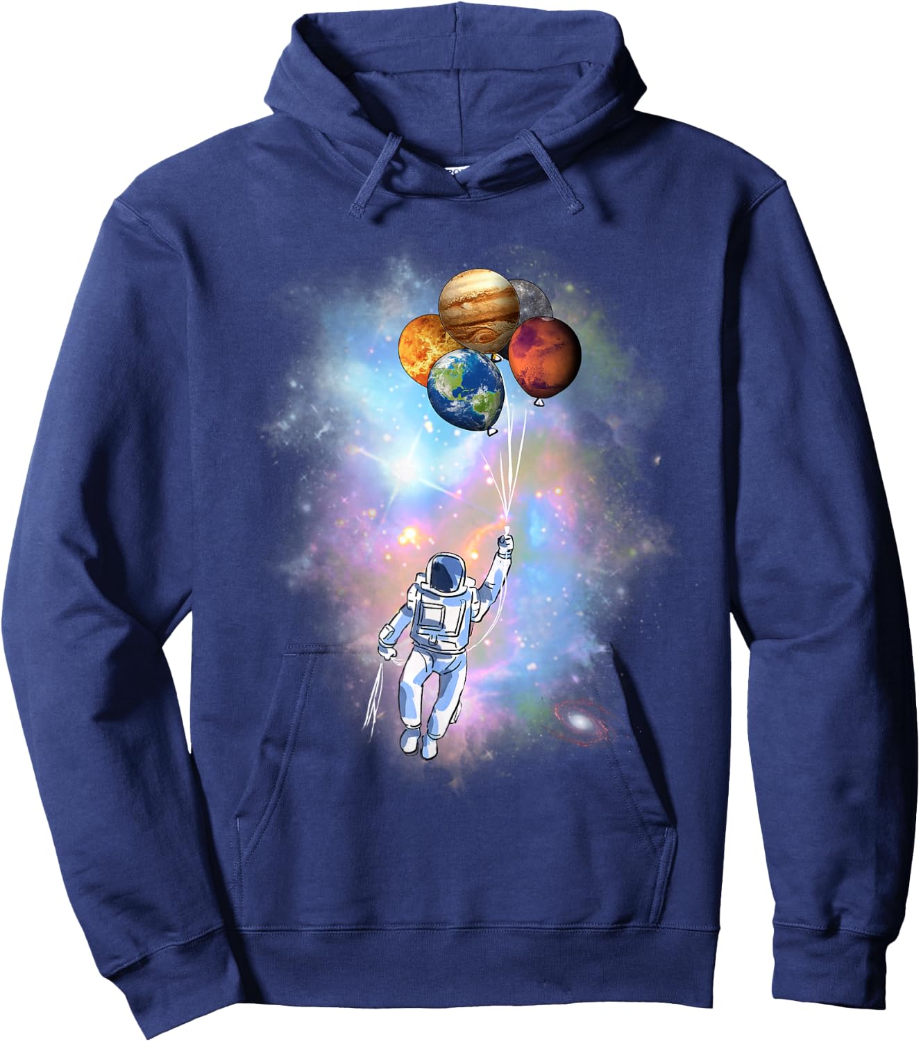 Astronaut Planet Balloon Space Exploration Hoodie - Hoodie | Navy